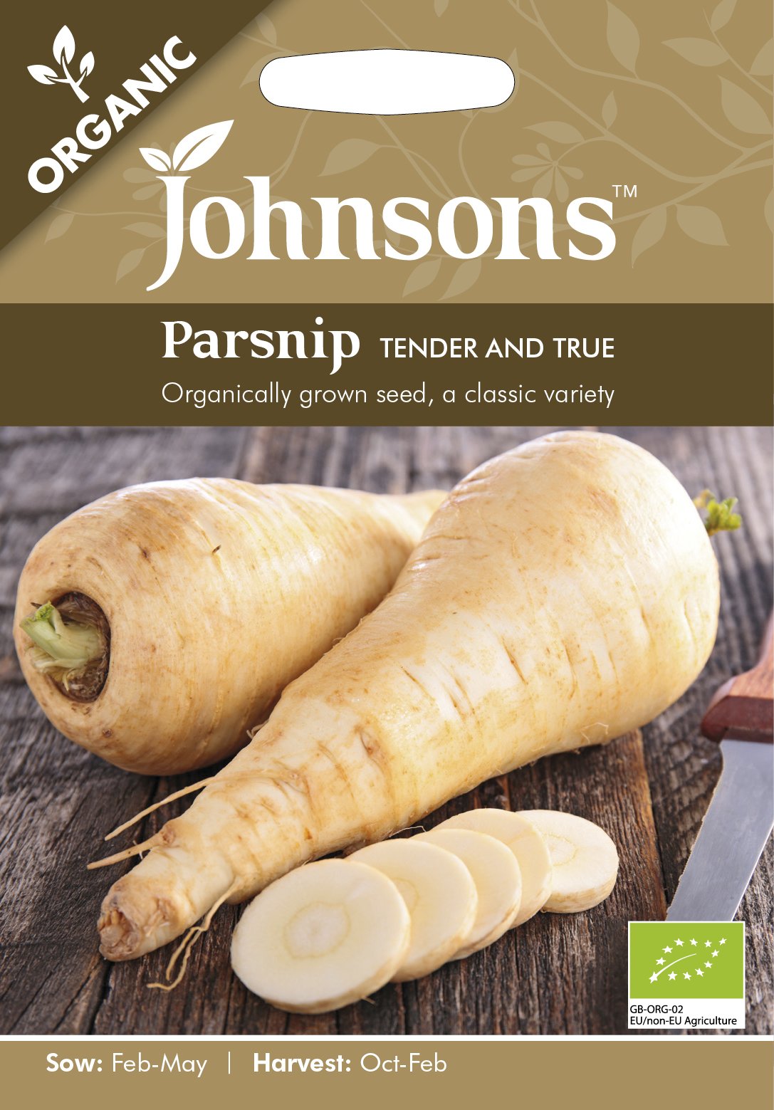 Johnsons 22715 Vegetable Seeds, ORG Parsnip Tender & True