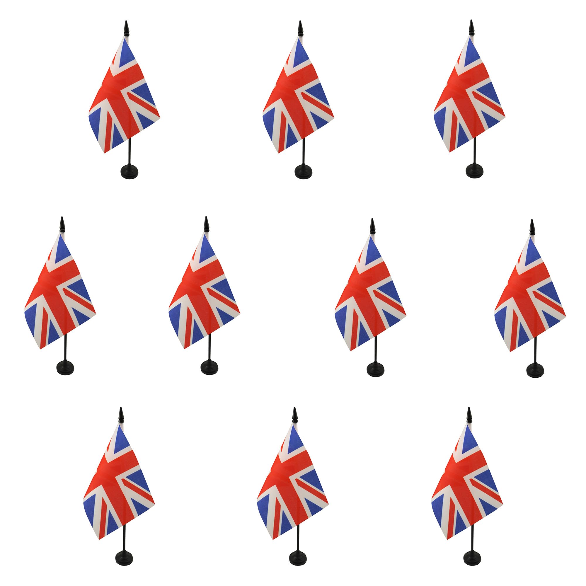AZ FLAG Pack of 10 United Kingdom Table Flags 4x6 in Plastic Base