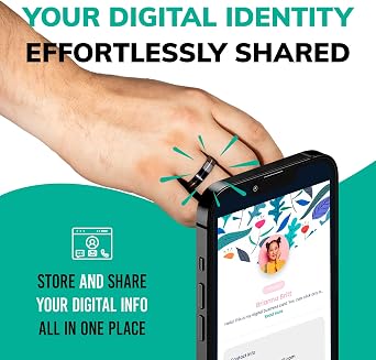 Contact Tungsten Elite Smart Ring with Instant App-Free Sharing, Size 7 | Business Networking for Professionals, Instantly Share Contacts, Social Links & Profiles with One Tap, No App Needed
