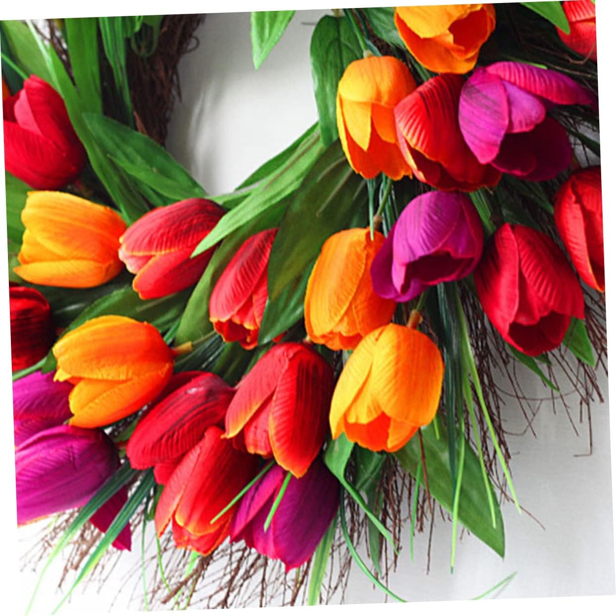 Artibetter 1pc Tulip Wreath Wedding Wreath Decoration Door Summer Tulip for Door Garland Out Knocker Artificial