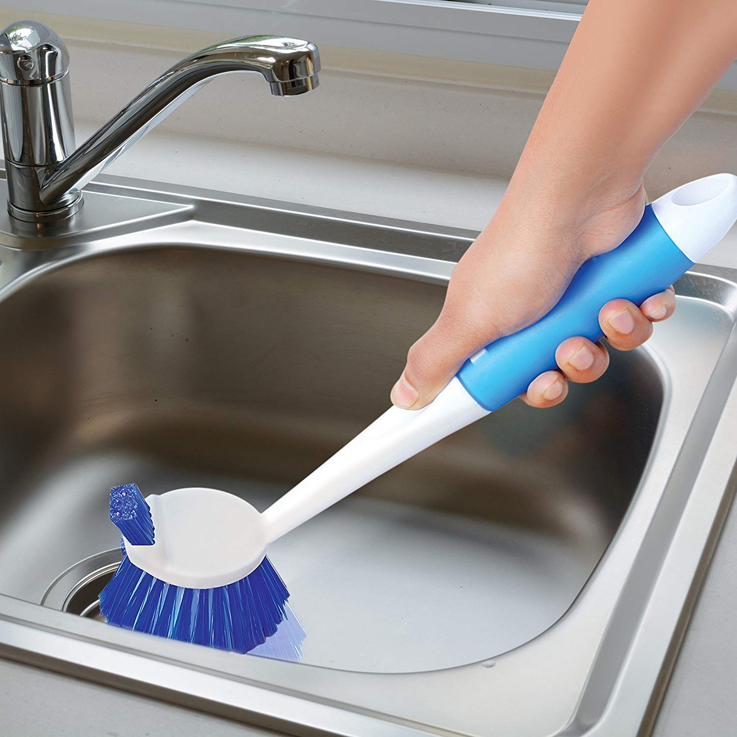 Oneness House Dual Action Sink, Toilet Seat or Plastic Dish Brush (Large, Multicolour)-image-37