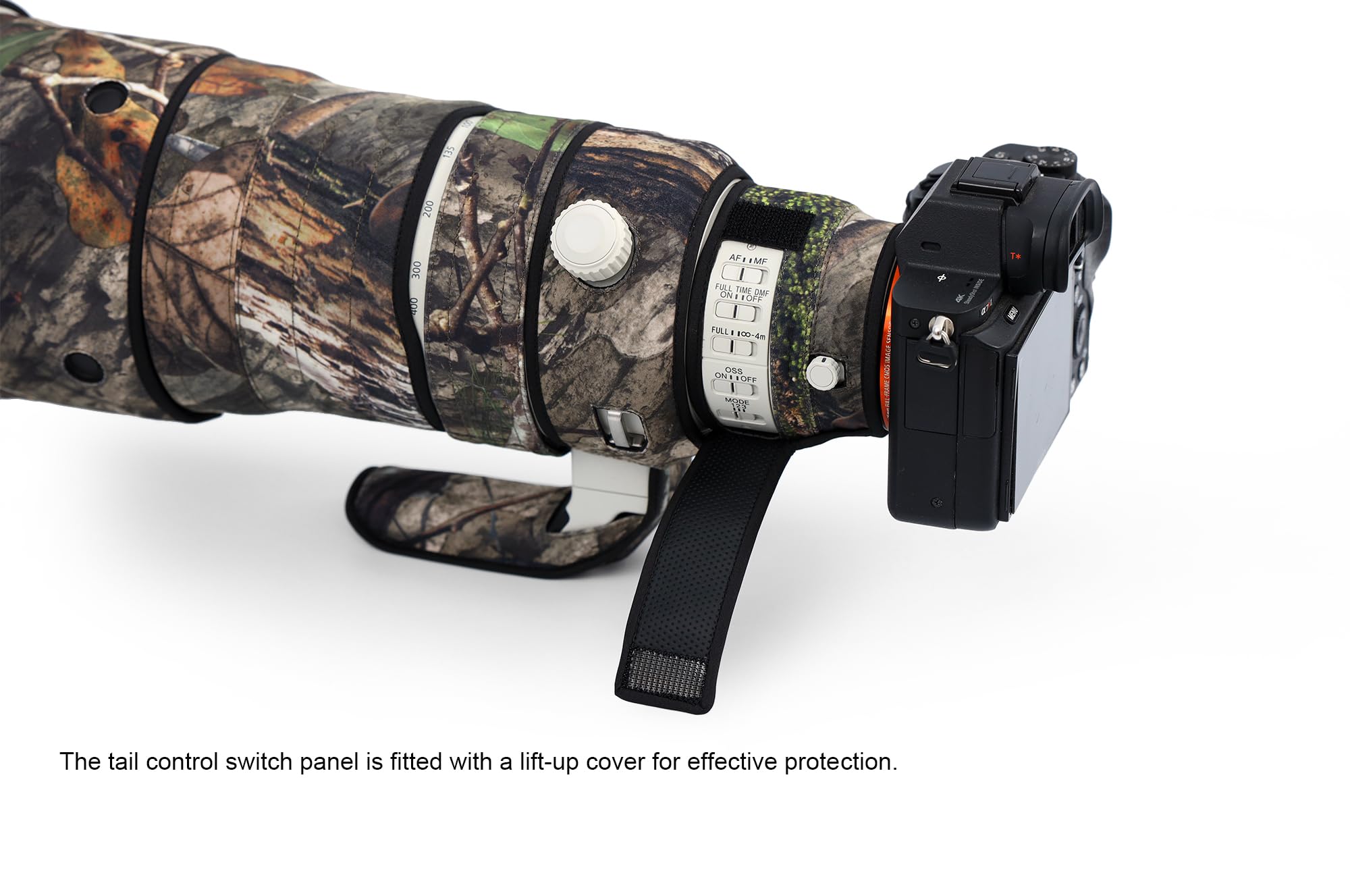 Rolanpro Copriobiettivo impermeabile mimetico per Sony FE 100-400 mm F4.5 GM OSS Lens Custodia protettiva abbigliamento #31 Jungle camo impermeabile