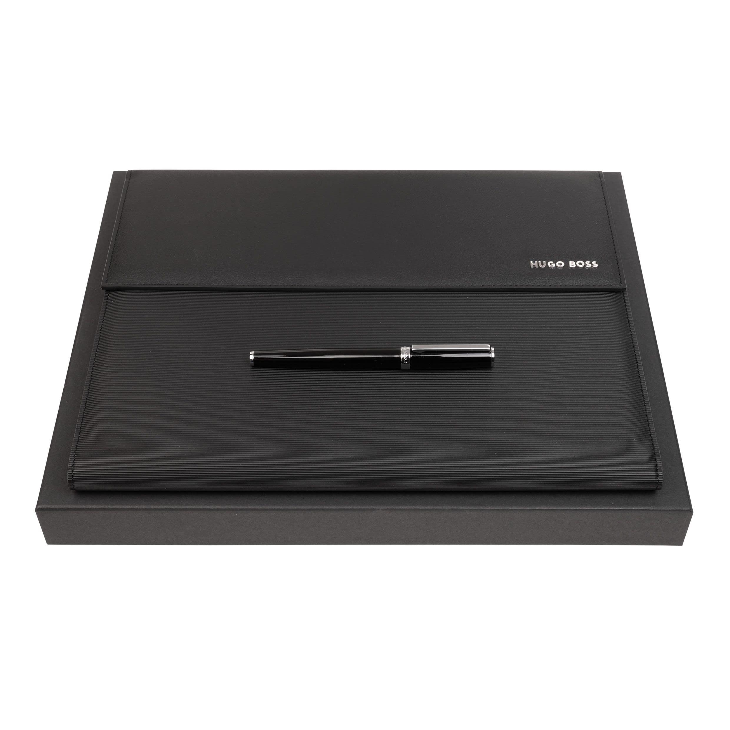 Hugo Boss Schreib-Set HPFP210A (Füllfederhalter & Schreibmappe A4) | Geschenkbox