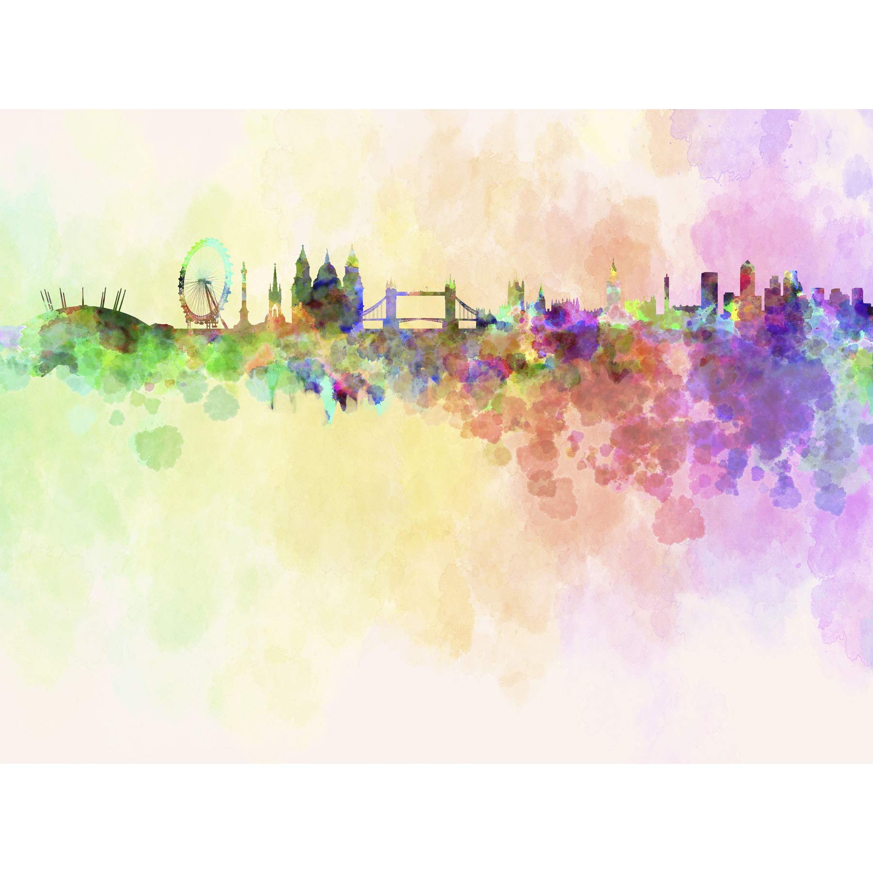 Wee Blue Coo MP PAINTING ABSTRACT CITYSCAPE LONDON ENGLAND SKYLINE PAINT SPLASH 18x24 INCH ART POSTER PRINT PICTURE LV6592