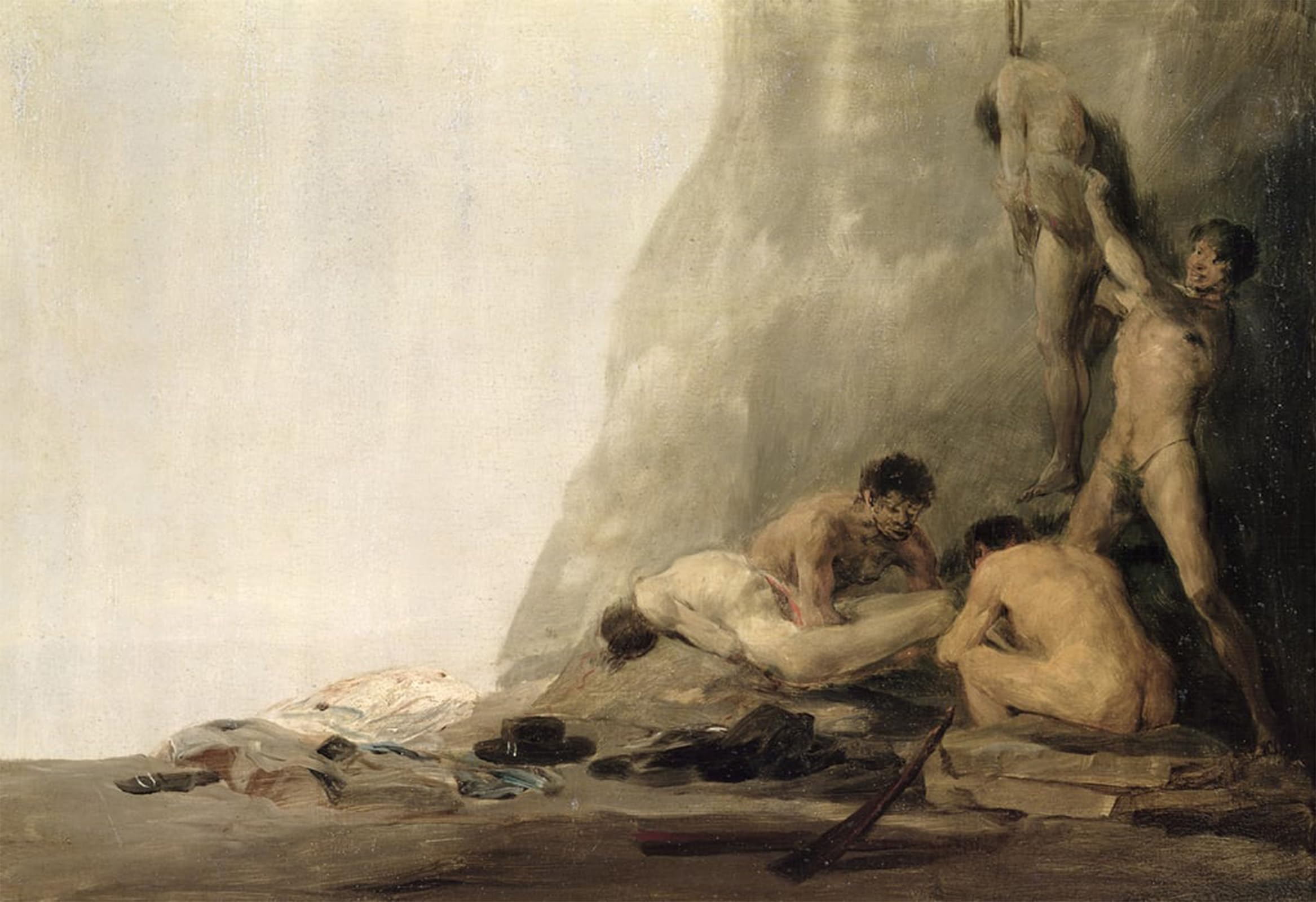 SERENDIPITP Retro Picture Poster Wall Art Pictures Painting Cannibals Preparing Their Victims by Francisco De Goya Wall Art Canvas Print for Wall Decor 60x90cm
