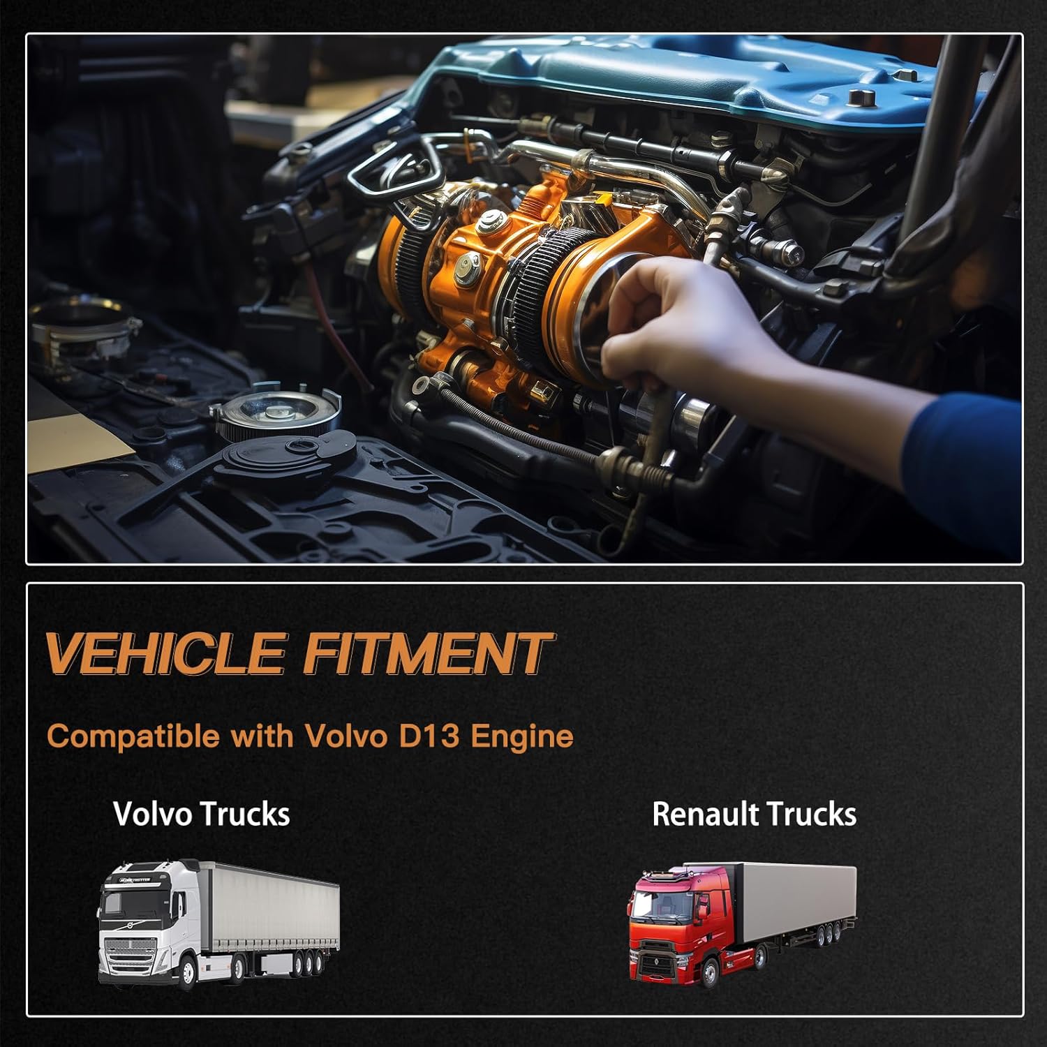 20499469 Engine Mount Left or Right, Fit for Volvo Mack Renault Trucks with D11 D13 D16 MP7 MP8 Engine