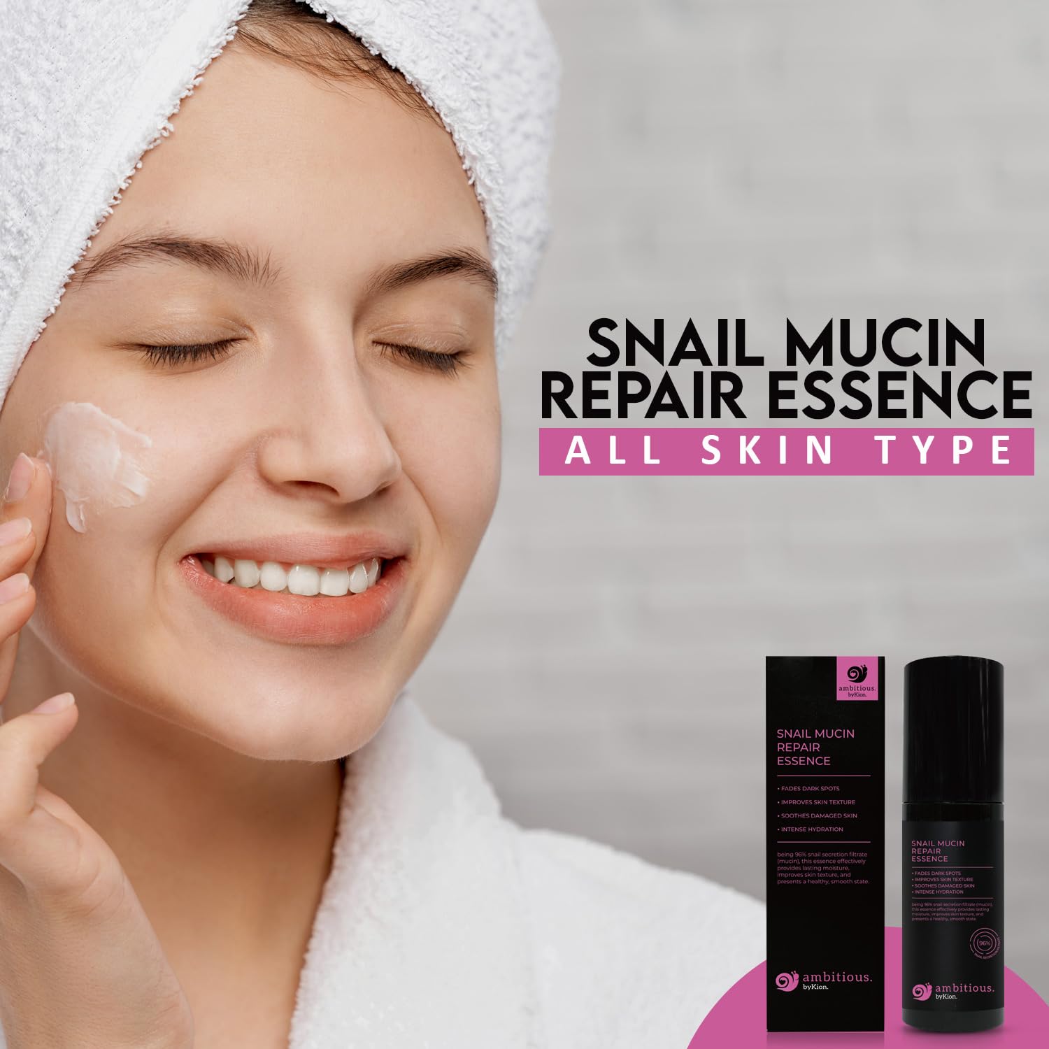 ambitious. byKion.™ Snail Mucin 96% Repair Essence 3.38 fl.oz 100ml, Hydrating Serum for Face with 96% Snail Secretion Filtrate - Image 2