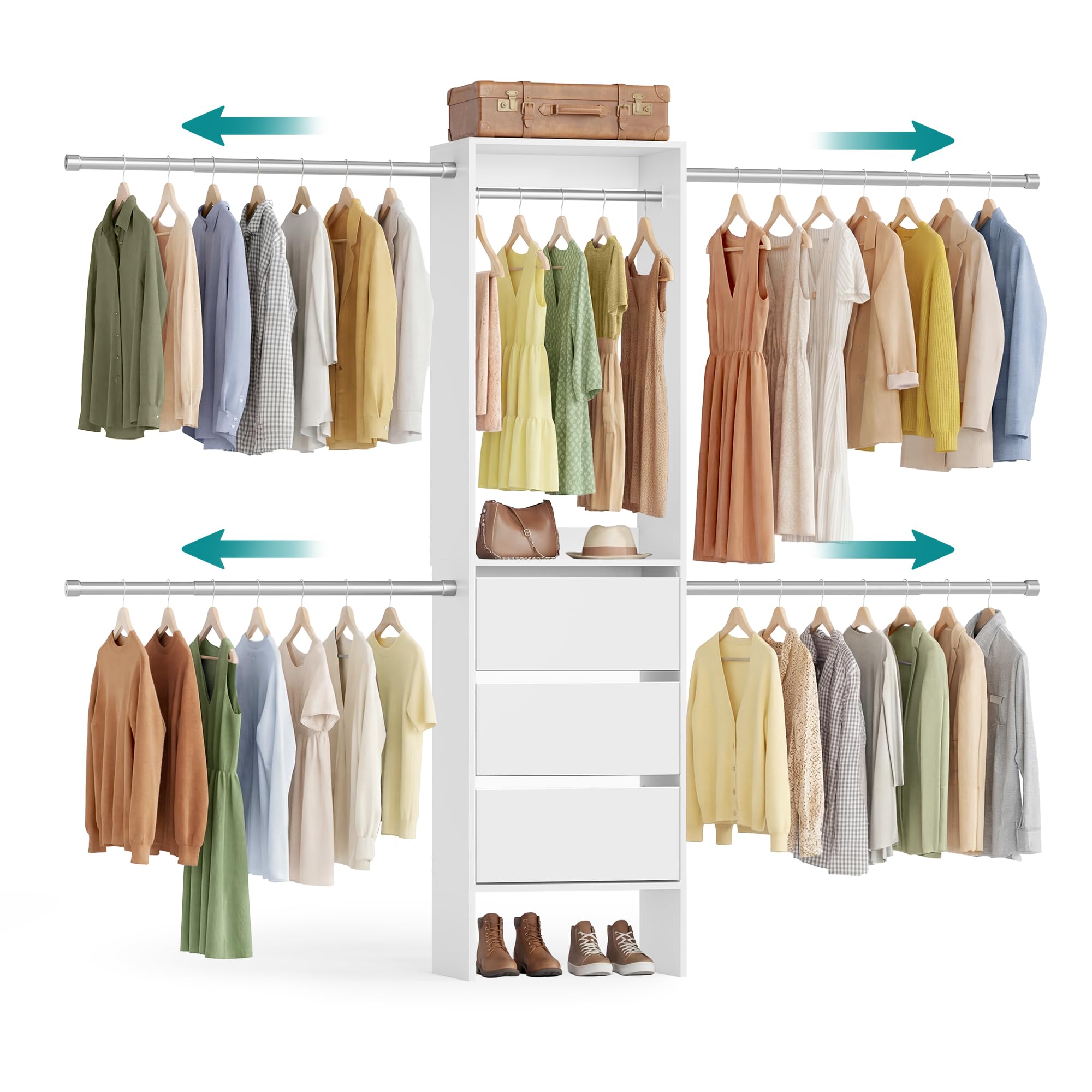 SONGMICS Closet System, Customizable Walk-In Closet Organizer System