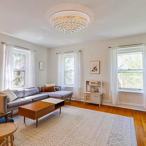 Miniatura 6 de Lámpara de techo con 11 luces con acabado dorado, estilo imperio clásico K9, lámpara de techo para sala de estar, vestíbulo, comedor, pasillo,