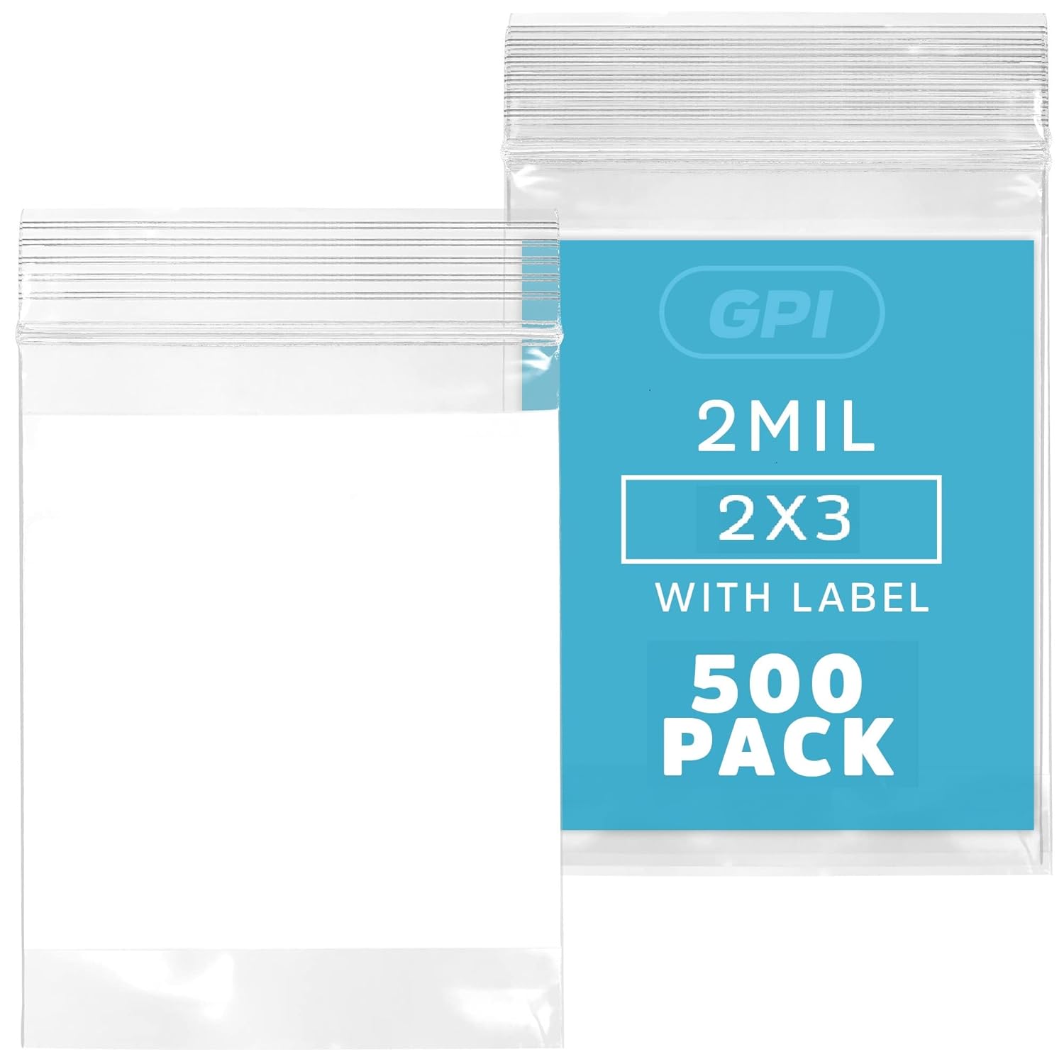 2Mil Small Plastic Bags 2 x 3 inches, 500 Pack Zip...