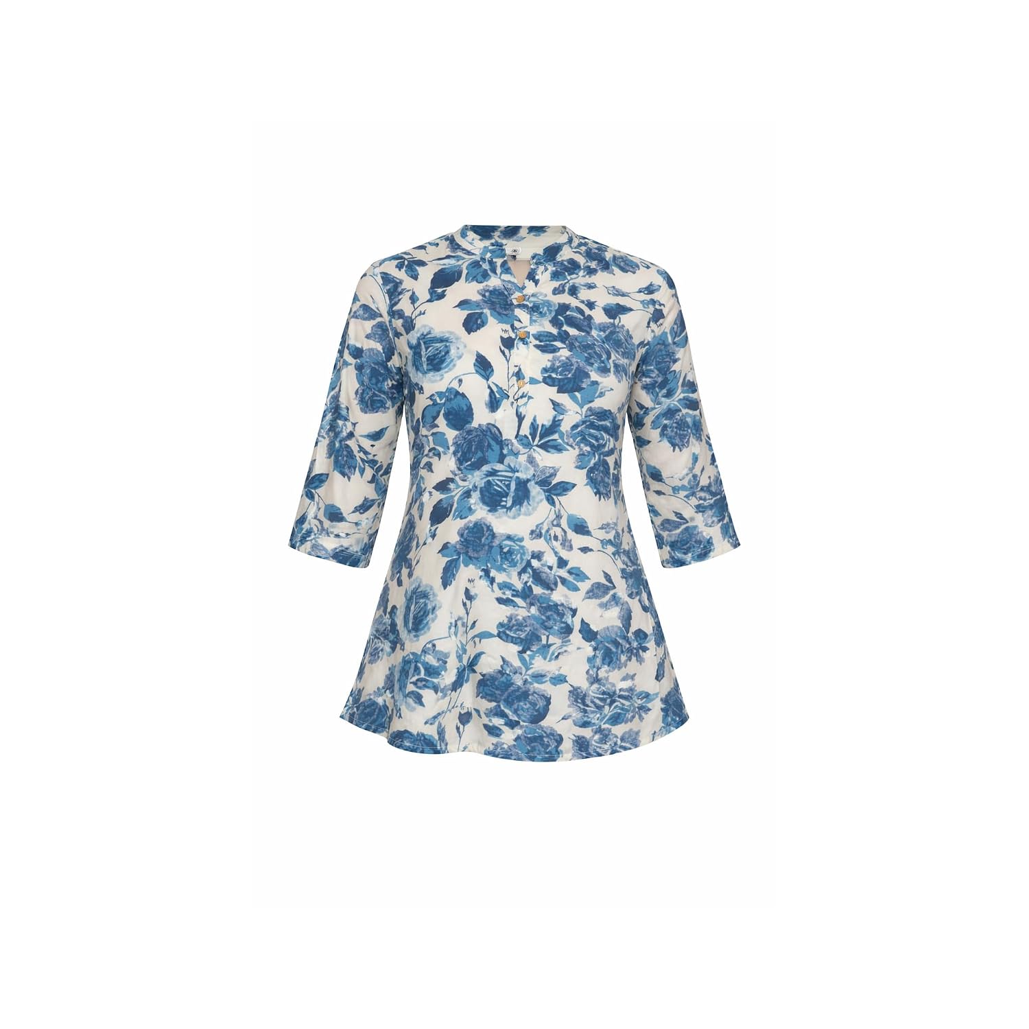 Women Cotton Printed Short Kurti | Floral Design | 3/4 Sleeve Tunic Top | Casual Ethnic Wear for Jeans & Office Wear | M L... - Review, Price and Buying Guide