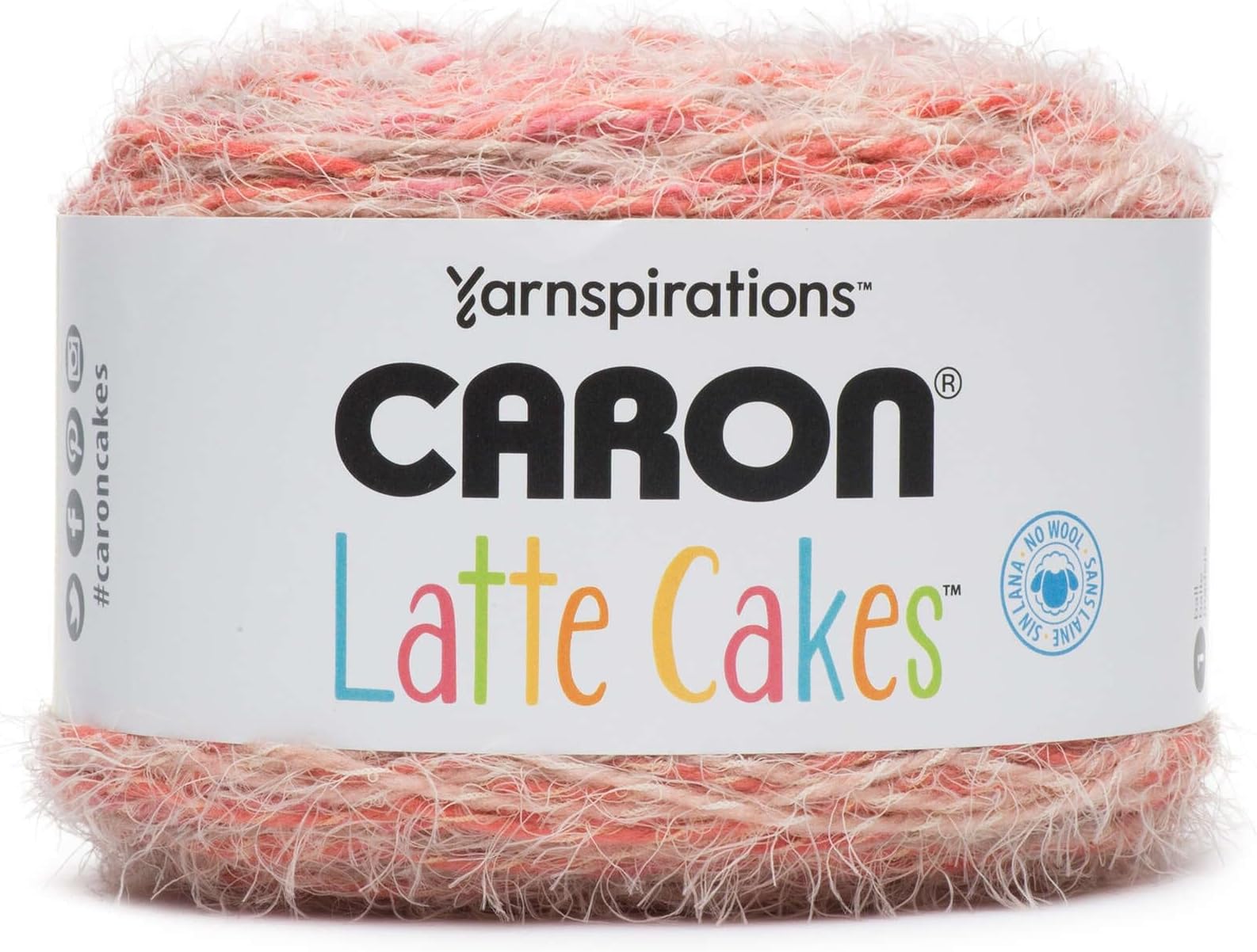 Caron Latte Cakes Self-Striping Yarn, 8.8 oz. / 250g, 530 Yards / 485 Meters (Red Macaron 291222-22001)
