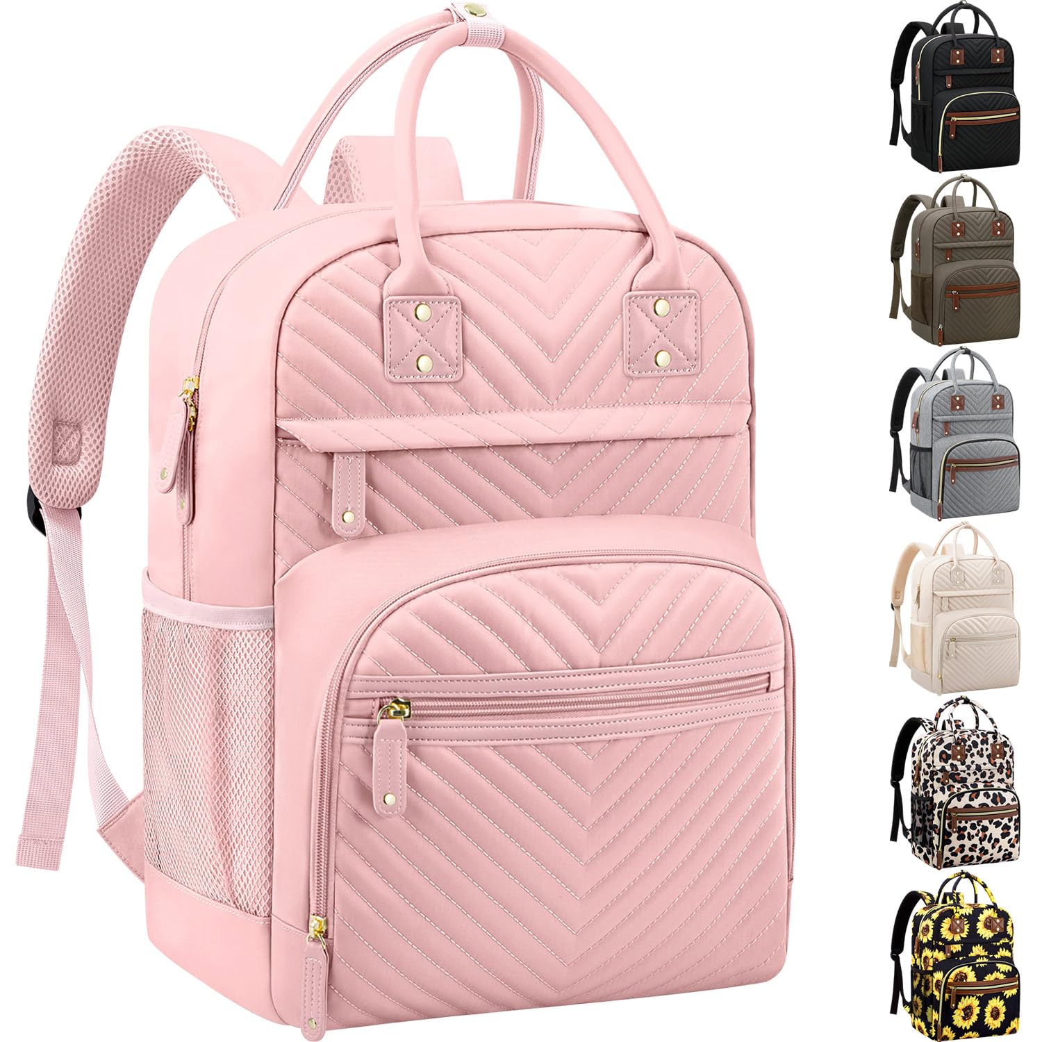 Tenot Diaper Bag Backpack for Women with Insulated Pockets Baby Pink — image 1