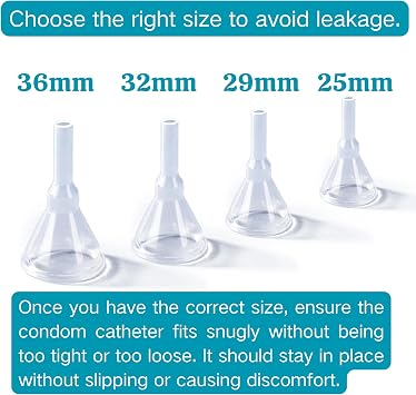 30-Pack Transparent Condom Catheters for Men, Disposable Silicone Male External Catheter, Self-Adhering Style, Latex-Free (29mm)