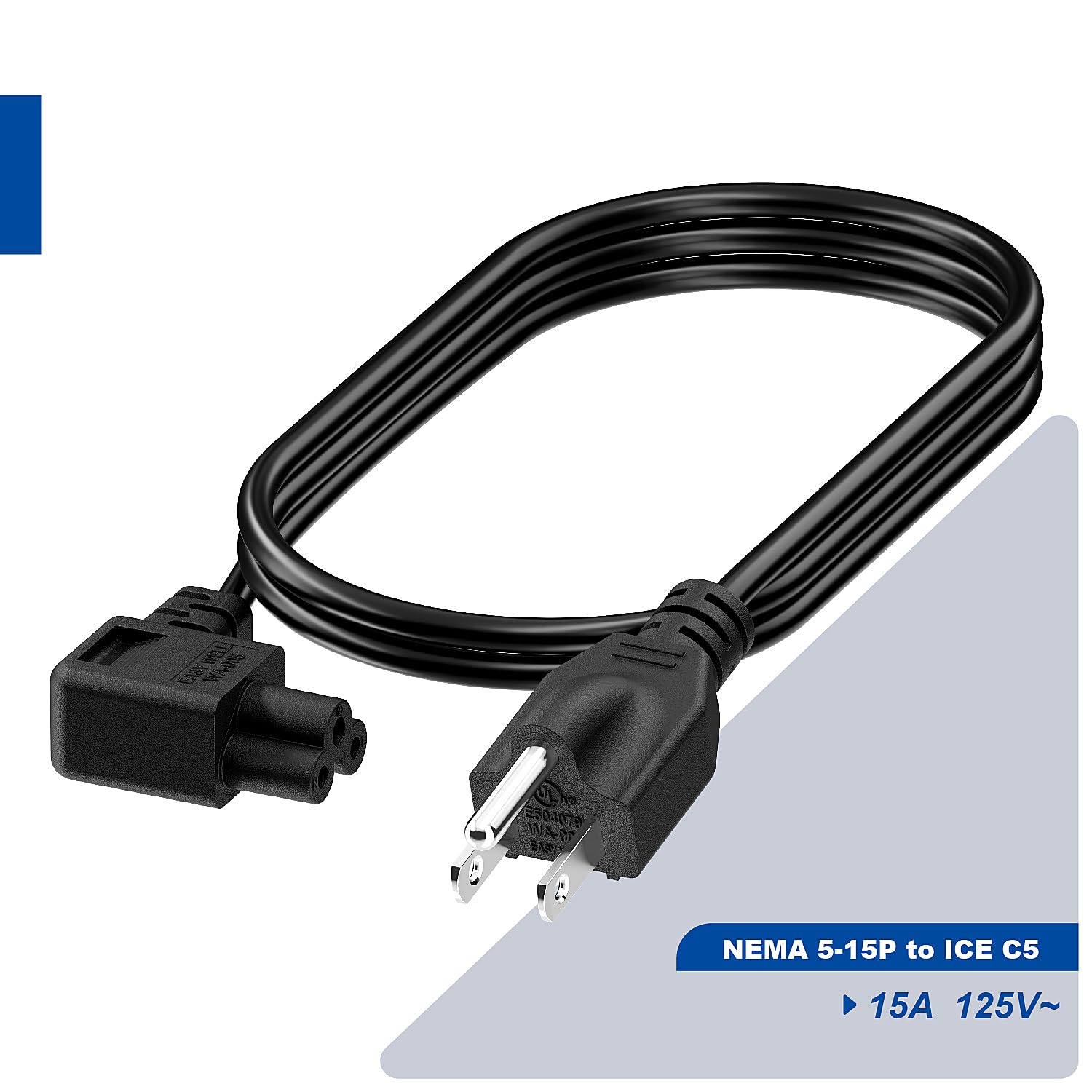 Amazon.com: 3.3Feet Nema 5-15P to IEC C5 Right Angle Power Cord