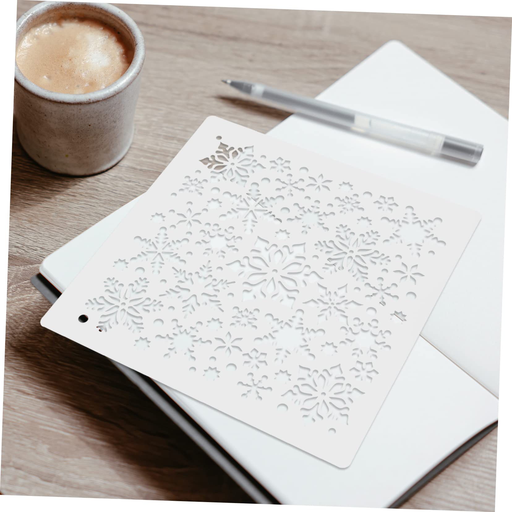 SHINEOFI 5 Juegos Plantilla De Pintura Plantillas De De Nieve Para Pintar Arte Del De Nieve Plantillas De Vacaciones De Nieve Pegatinas El Plastico 4 Uds * 5