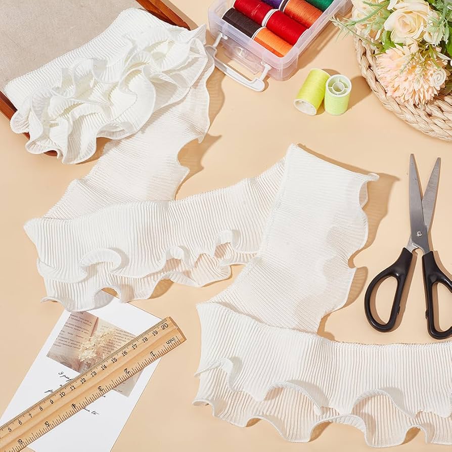 Amazon.com: FINGERINSPIRE 3 Yards 2-Layer Ruffle Pleated