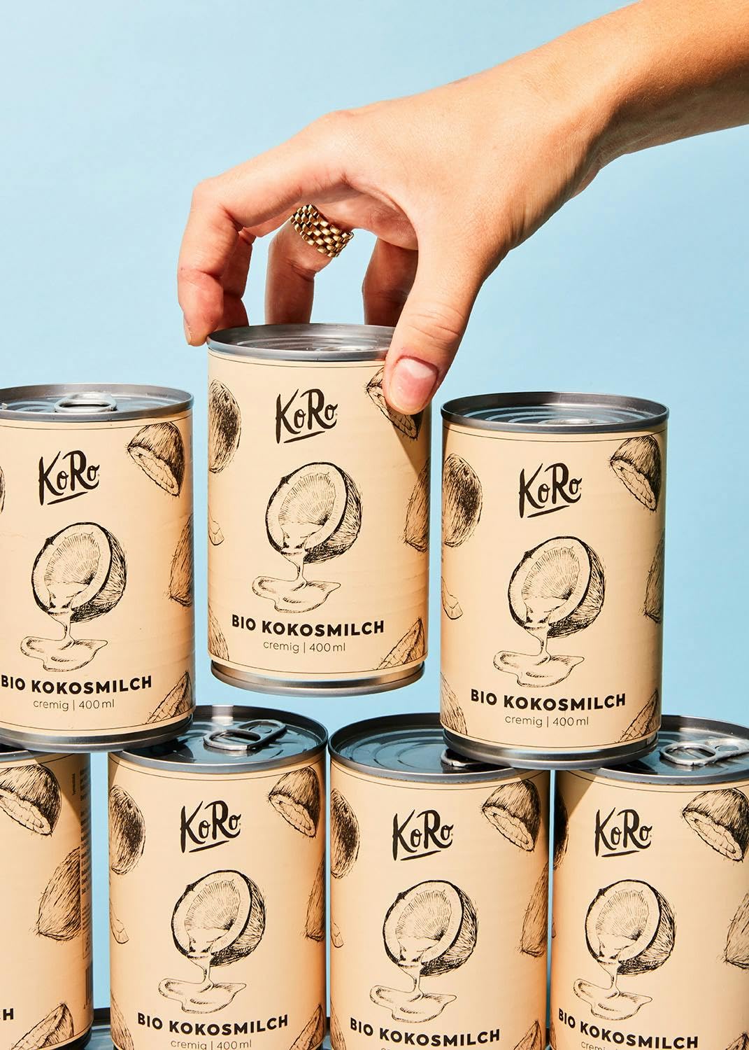 KoRo - Latte di cocco bio 12 x 400 ml - Estratto di cocco - Gusto aromatico - Versatile - Per curry, contorni o per dolci