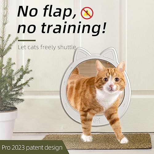 Miniatura 3 de Puerta grande para gatos, puerta interior para gatos, puerta para gatos sin solapa, fácil de instalar, puerta fuerte para mascotas, sin