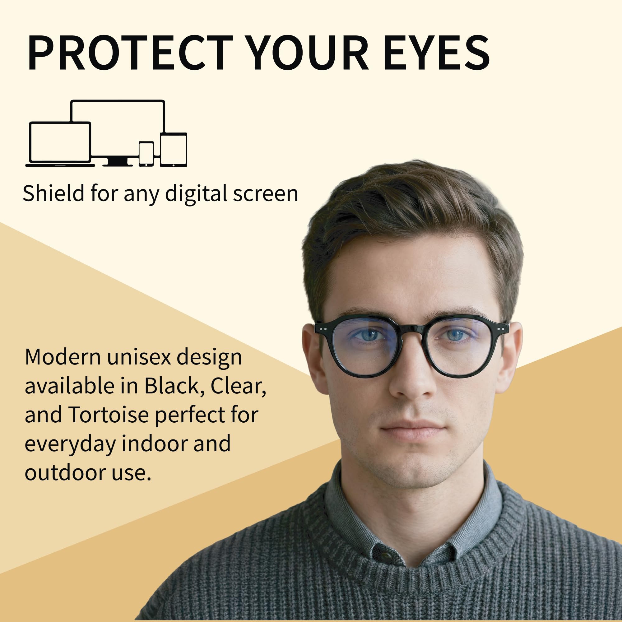 Xenvue Blaulichtblockierende Brille für Herren - Premium + Stilvolle Computer- und Bildschirmbrillen, reduzieren die Belastung der Augen