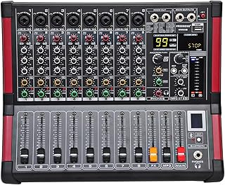 MINI8 8 Channels (Mono) Mixing Console with Bluetooth Record 99 DSP effect USB Function Professional Audio Mixer