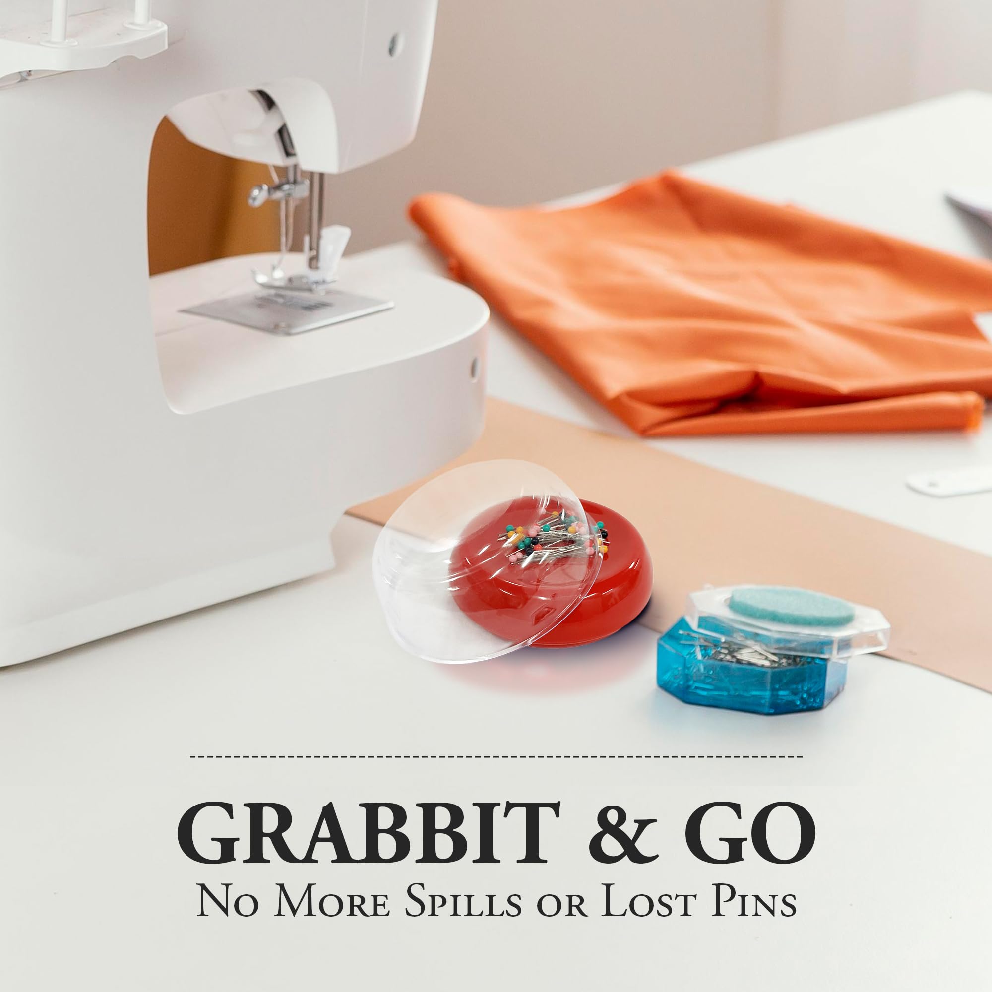 Grabbit Magnetic Pincushion W/50 Pins-Red
