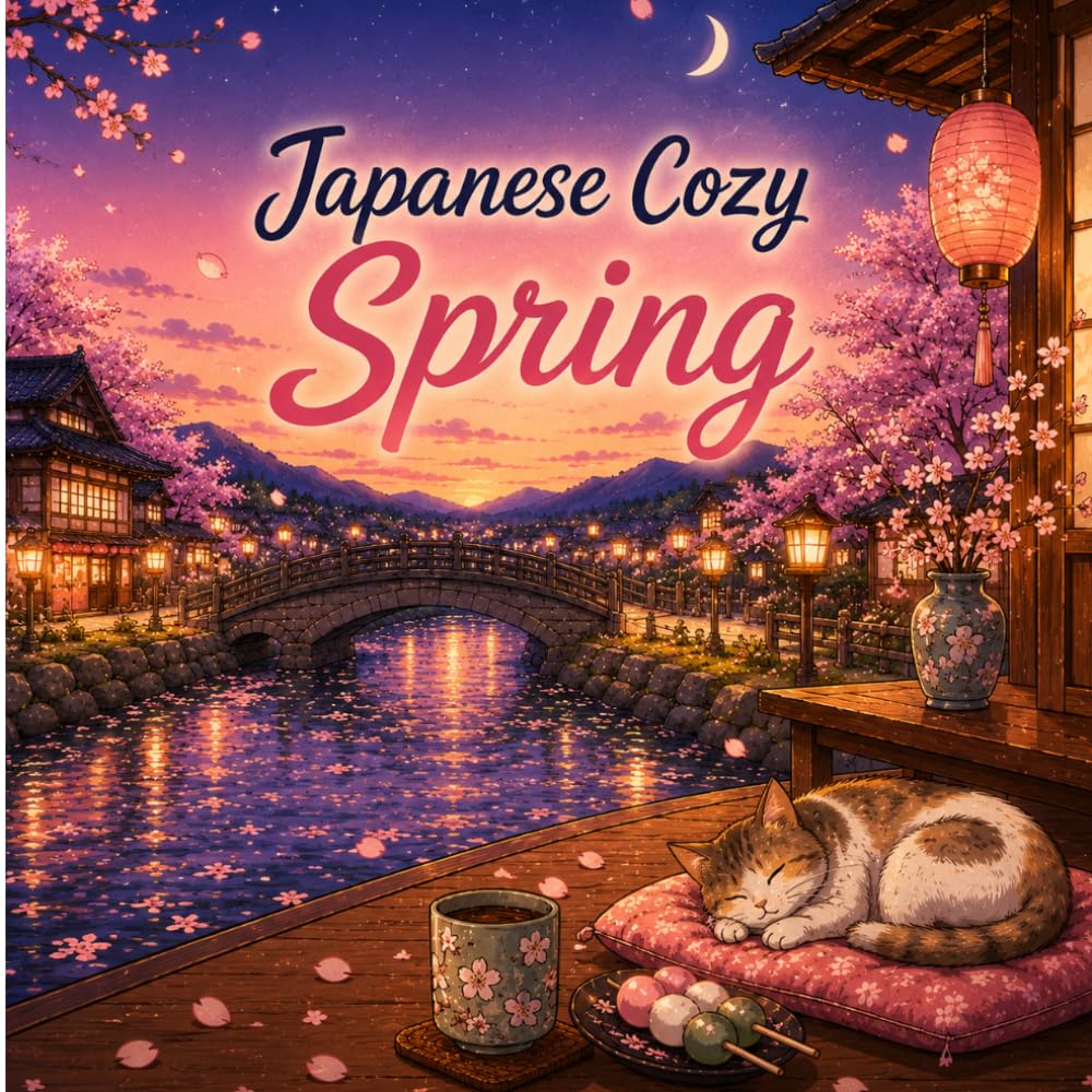 Japanese Cozy Spring: A Bold and Easy Coloring Book of Japanese Spring Scenes