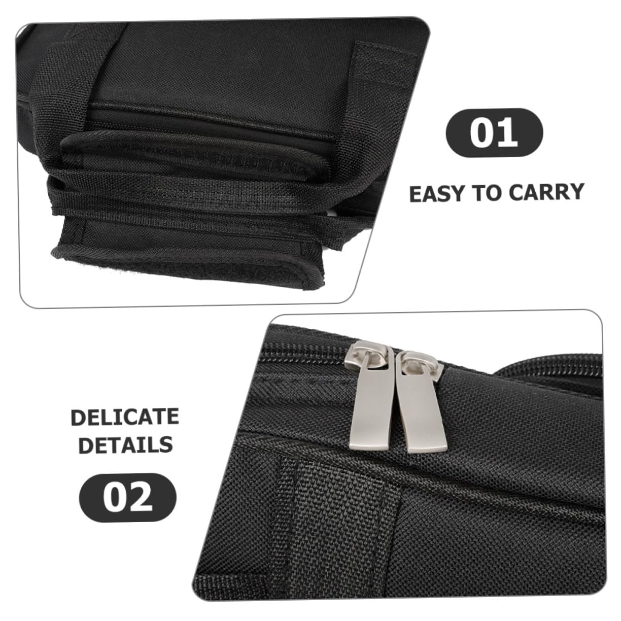 Levemolo Borsa con Ampia Capacità Porta Bacchette Batteria Nero Oxford Resistente e Trasporto Comodo e Tracolla Regolabile, per Festa Scuola Decor