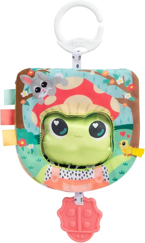 Lamaze Finlee's Look Book Interactive Crinkle Baby Book | Sensory And Developmental Play, Clip-On For Stroller Car Seat Or Diaper Bag, High-Contrast Touch And Feel, Ages 6 Months+