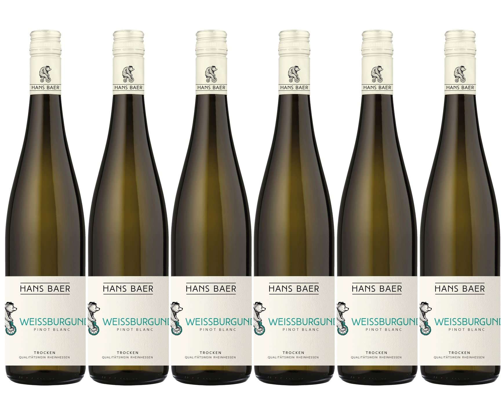Hans baer - Pinot Blanc - German dry white wine - Rheinhessen, Germany (6 x 0.75 L)