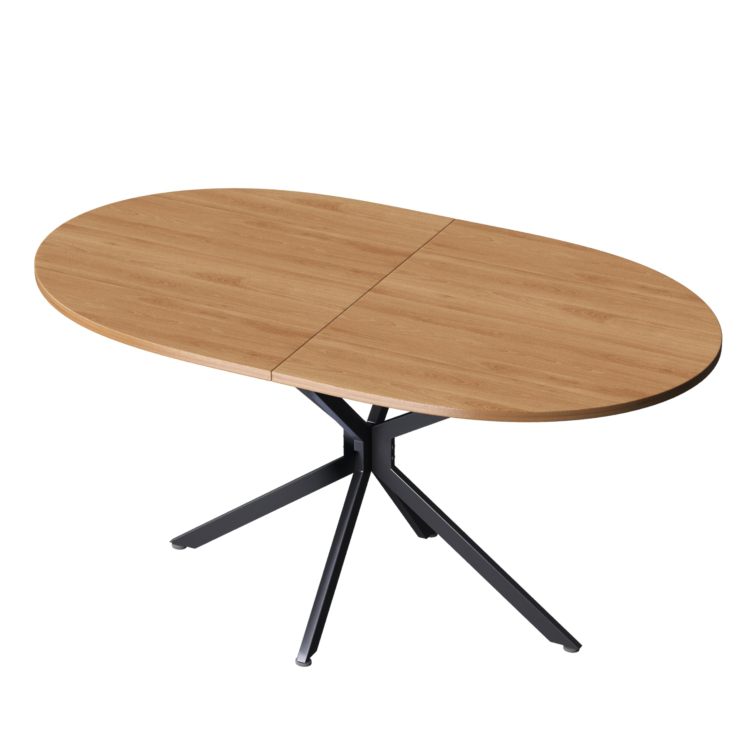 Tavolo da pranzo ovale 120 x 80 x 75,5 cm, tavolo da cucina – tavolo in legno e gambe in metallo, tavolo da pranzo/tavolo in legno per 4-6 persone, tavolo per la cucina o il soggiorno (2)
