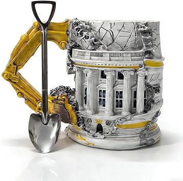 Someone Lied 10.5oz 3D Excavator Demolition Resin Coffee Mug with Handle, Funny Construction Themed Novelty Cup for Home Office Daily Use, Unique Architecture Gift
