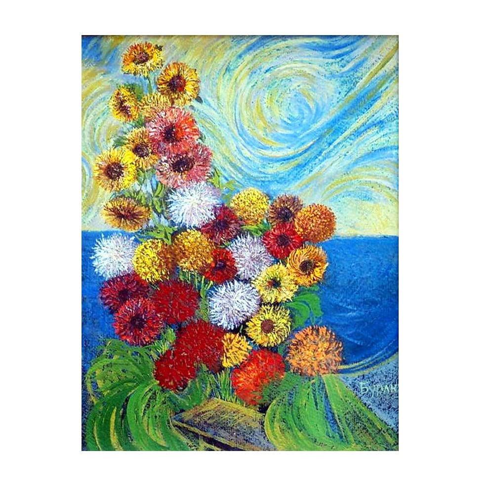 Amazon.co.jp: デビッド・ダビドビッチフラワーキャンバスペインティング手描きアート複製私たちのプロの画家手作りアクリル絵画110x143cm  44x57インチ : ホーム＆キッチン