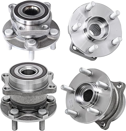 Detroit Axle - Conjunto de rodamientos de rueda delantera y trasera para Subaru Forester Legacy Outback Impreza - Juego de 4 piezas