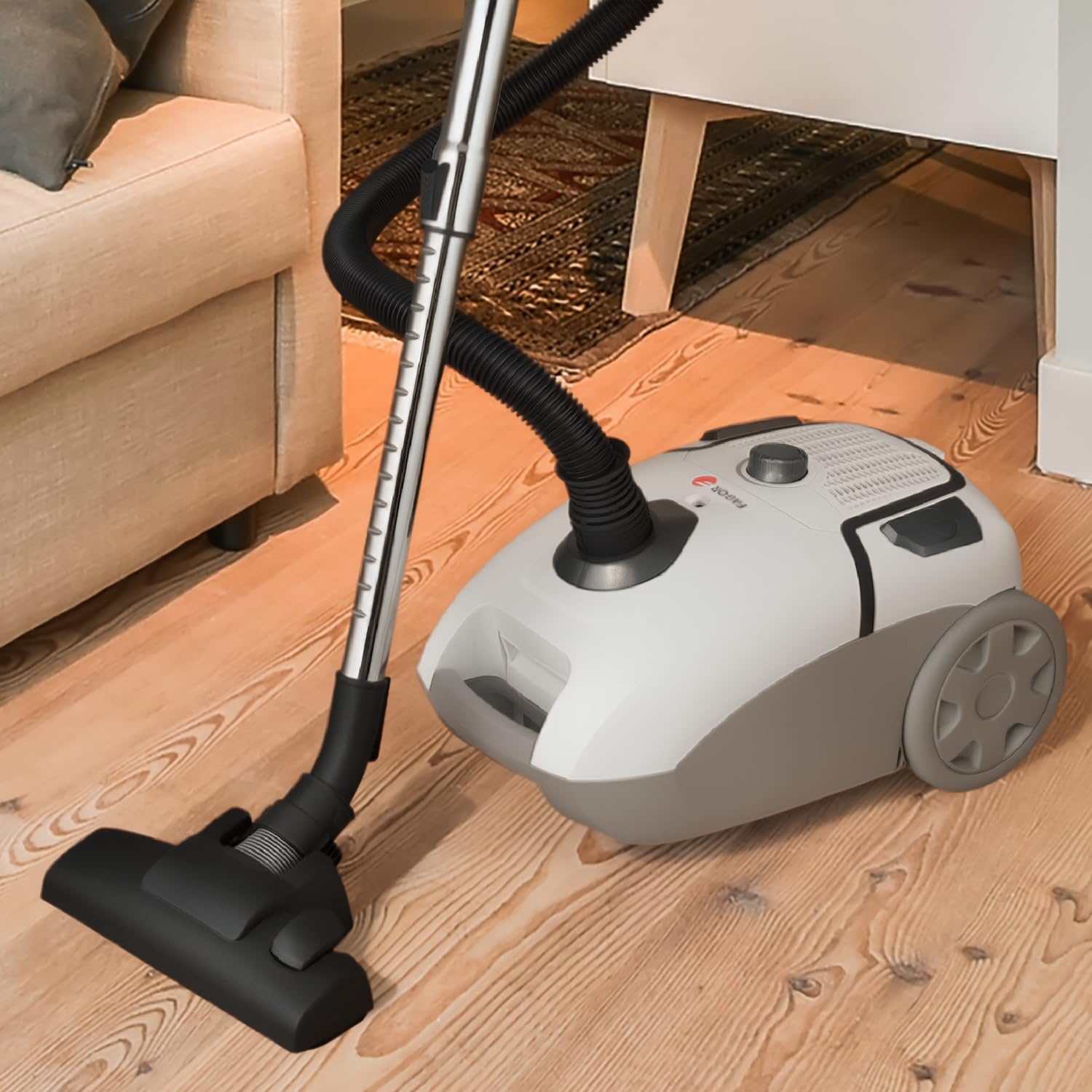 Aspiradora con Bolsa Potente 17kPa, Aspirador Trineo 800W para Hogar y Mascotas, Gran Capacidad 4L, Filtro Alta Eficiencia, Limpieza Profunda en Suelos y Alfombras,FAGOR Ares Essential Dupla.