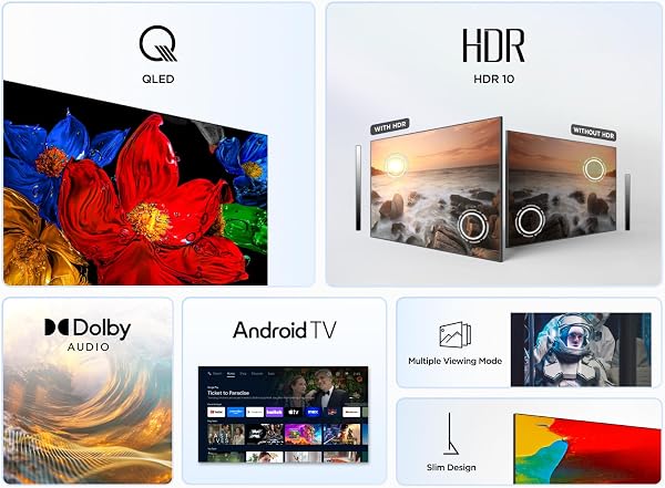 TCL TV 32V4C - 32" HD Smart QLED Direct LED con Android TV e HDR - Compatibile con Google Cast e Google Home, Design Delgado - 4