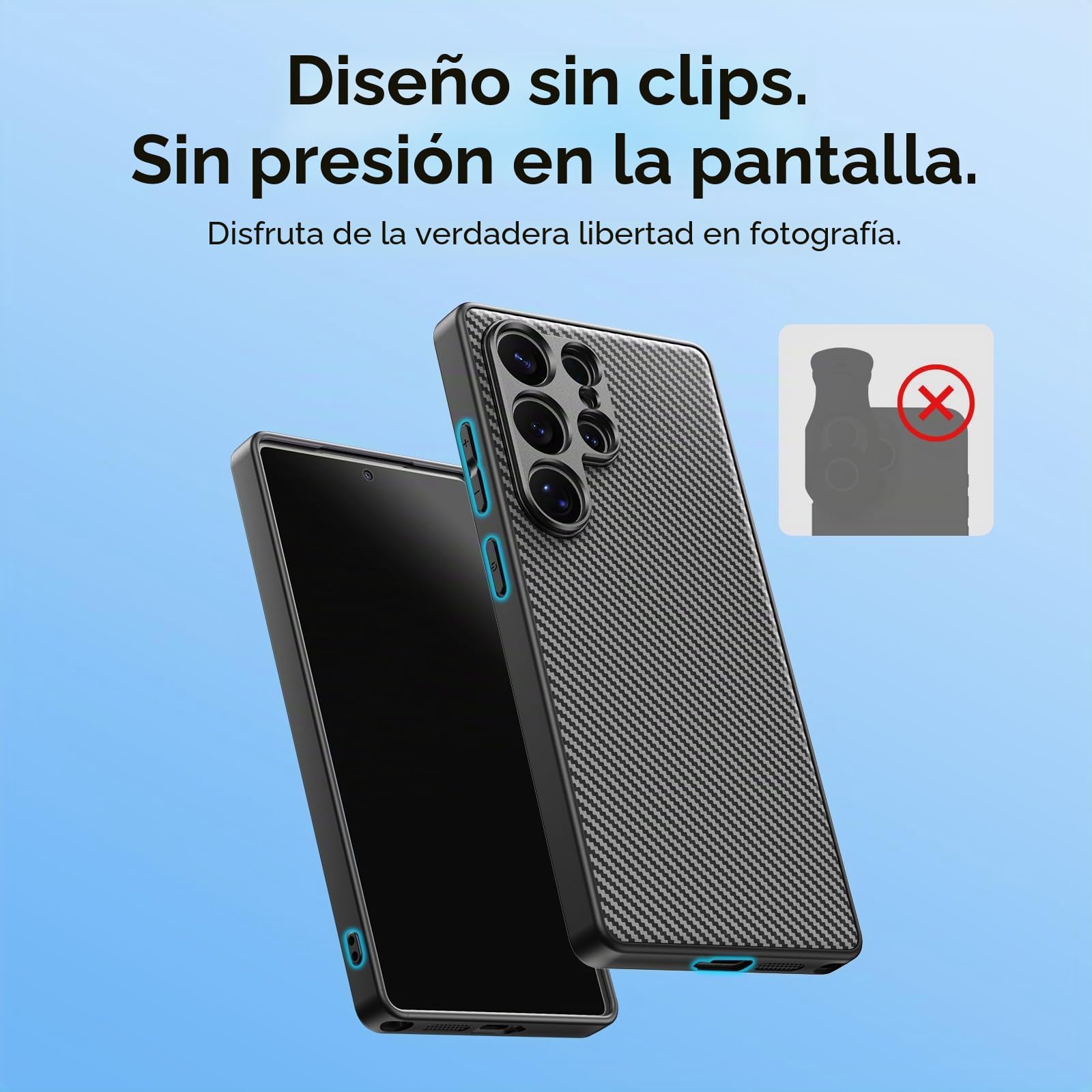 APEXEL Funda para Teléfono con Lente Roscada de 17 mm Compatible con Samsung Galaxy S25 Ultra, Compatible con Todos los Teleobjetivos y Lentes Macro, Paso de Rosca 0,75 mm, Negro