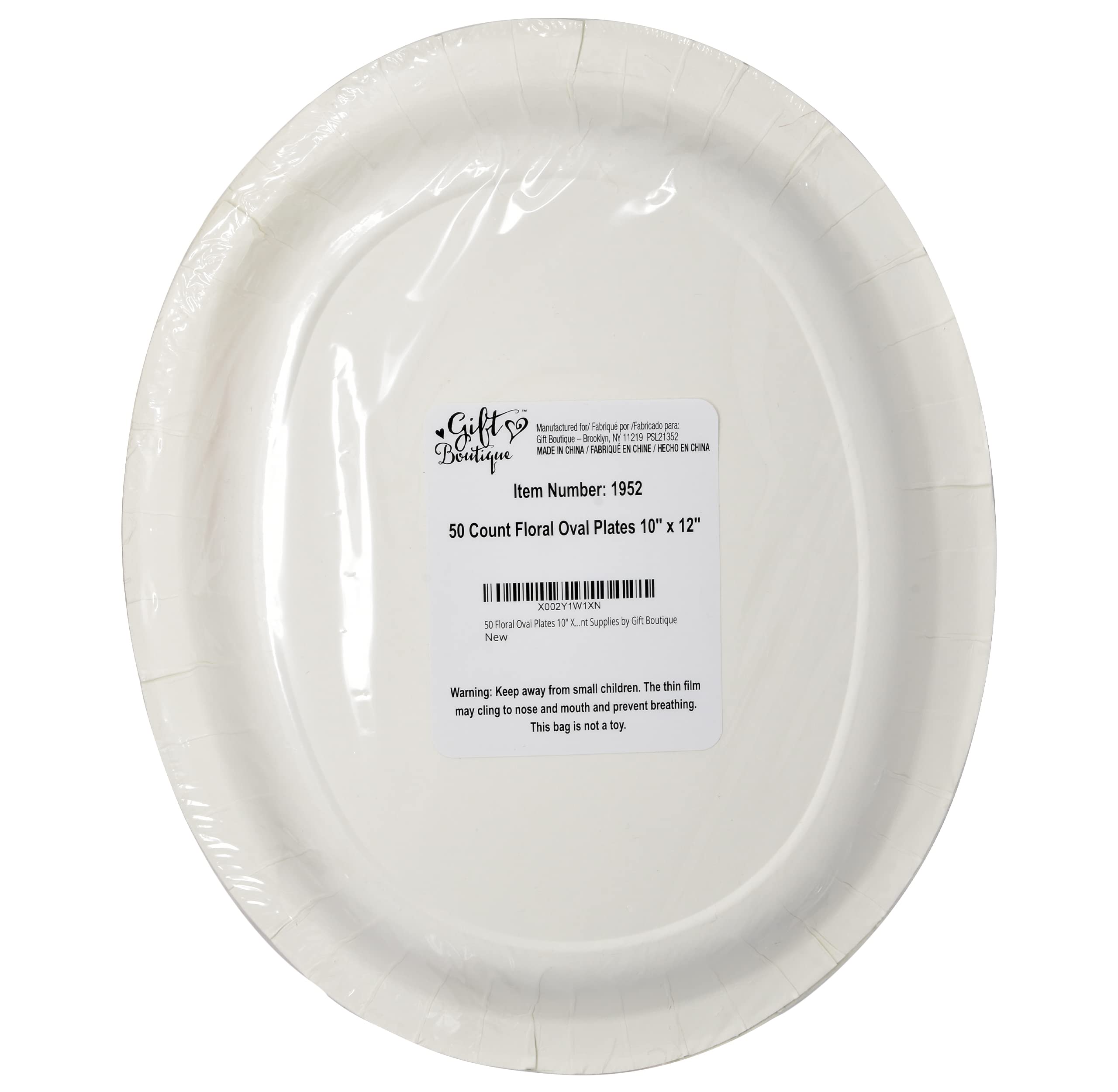 Small Paper Plates Tyzarglef 50 Count Floral Oval Paper Plates, 10