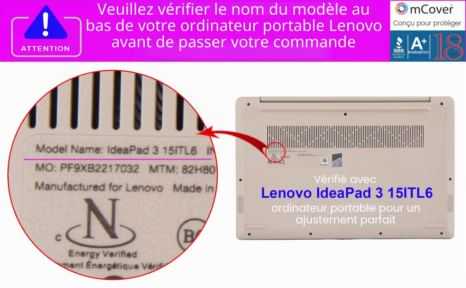 mCover Étui Lenovo IdeaPad 3 (15ADA6/15ALC6/15ABA7/15ITL6/15IAU7) Série 2022-2024 15" - Aqua (ne Convient Pas aux Autres modèles)