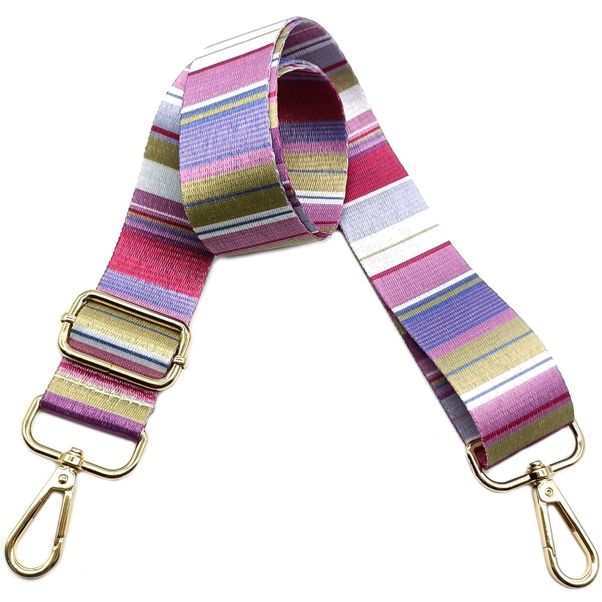 Tracolla Regolabile Per Borsa 80-130 Cm, Larghezza 3,8 Cm, Con Moschettone - Accessorio Fai Da Te In Poliestere, Fibbia Dorata - 2