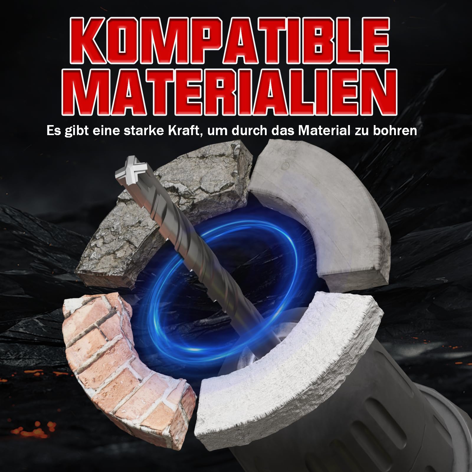 CSOOM Punte per trapano SDS Plus nelle dimensioni 5,5,6,6,6,8,8,8,10,12 (160 mm), professionali per calcestruzzo, pietra naturale, muro di mattoni