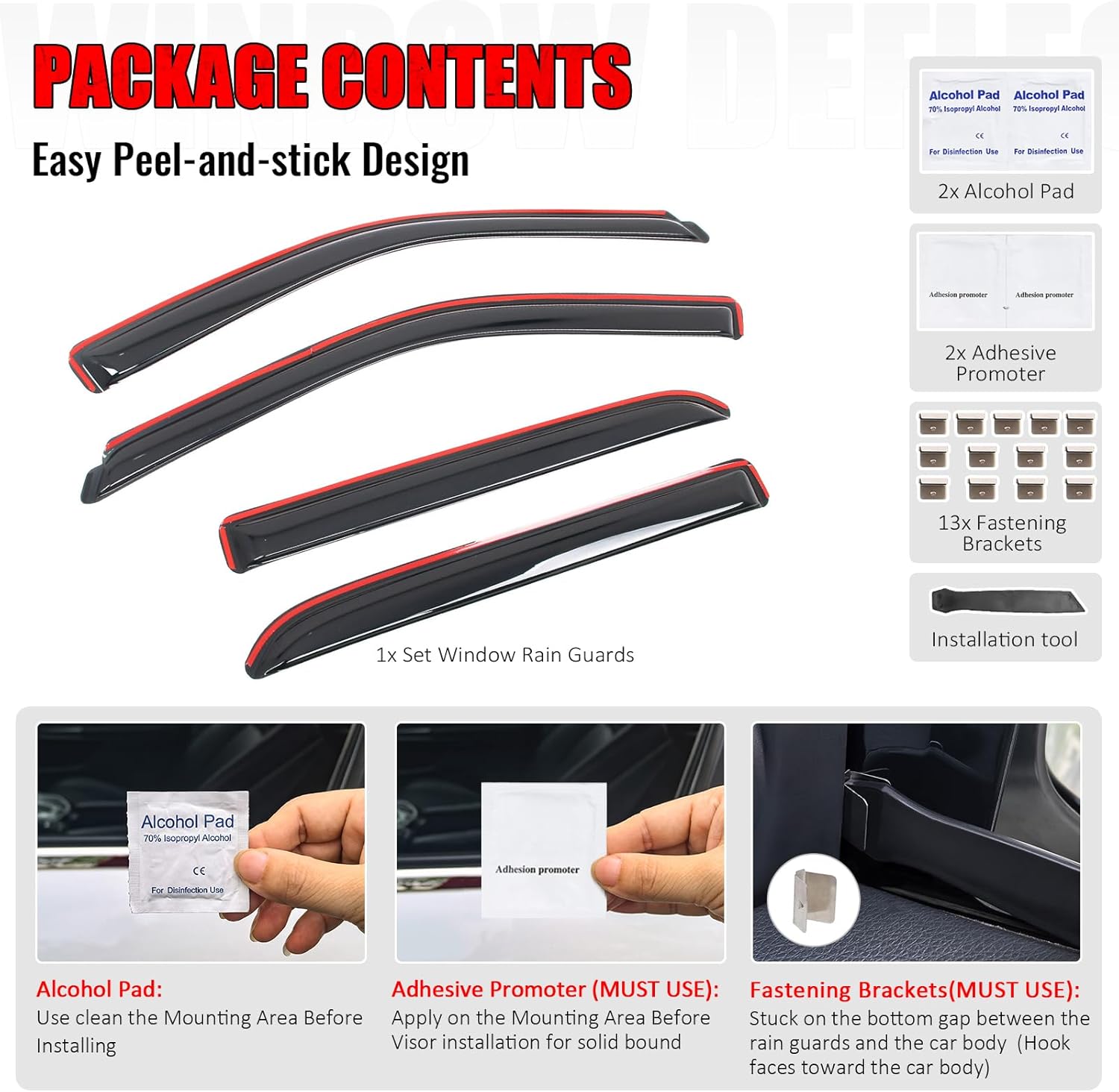 IKON MOTORSPORTS in Channel Window Visors Compatible with 09-18 Dodge Ram 1500 19-24 Ram 1500 Classic 10-25 Ram 2500 3500 Crew Cab, Acrylic Smoke/Tinted Rain Guards, Side Window Wind Deflectors 4PCS