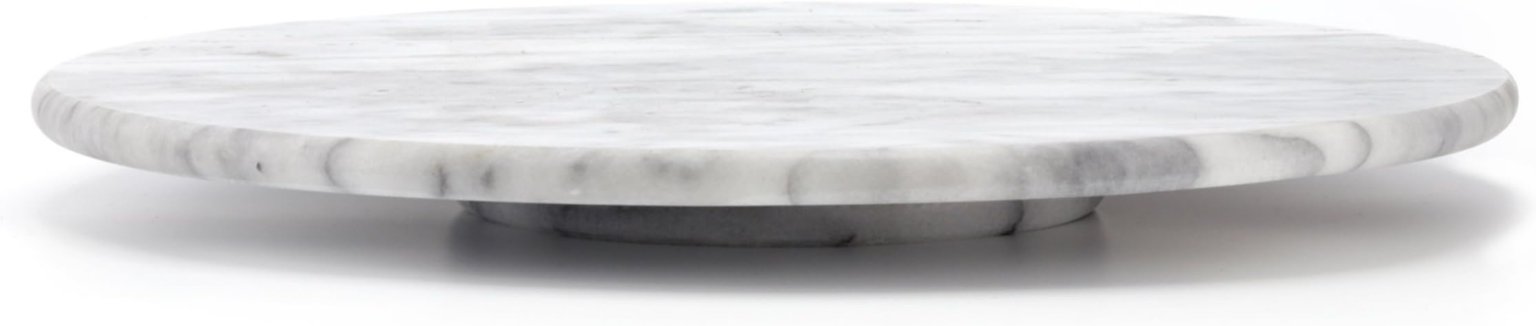 Creative Home Natural Marble Lazy Susan Turntable Rotating Serving Plate Dinning Table Organizer for Kitchen Countertop Cabinet Storage, 12" Diameter, Off-White (Color May Vary)