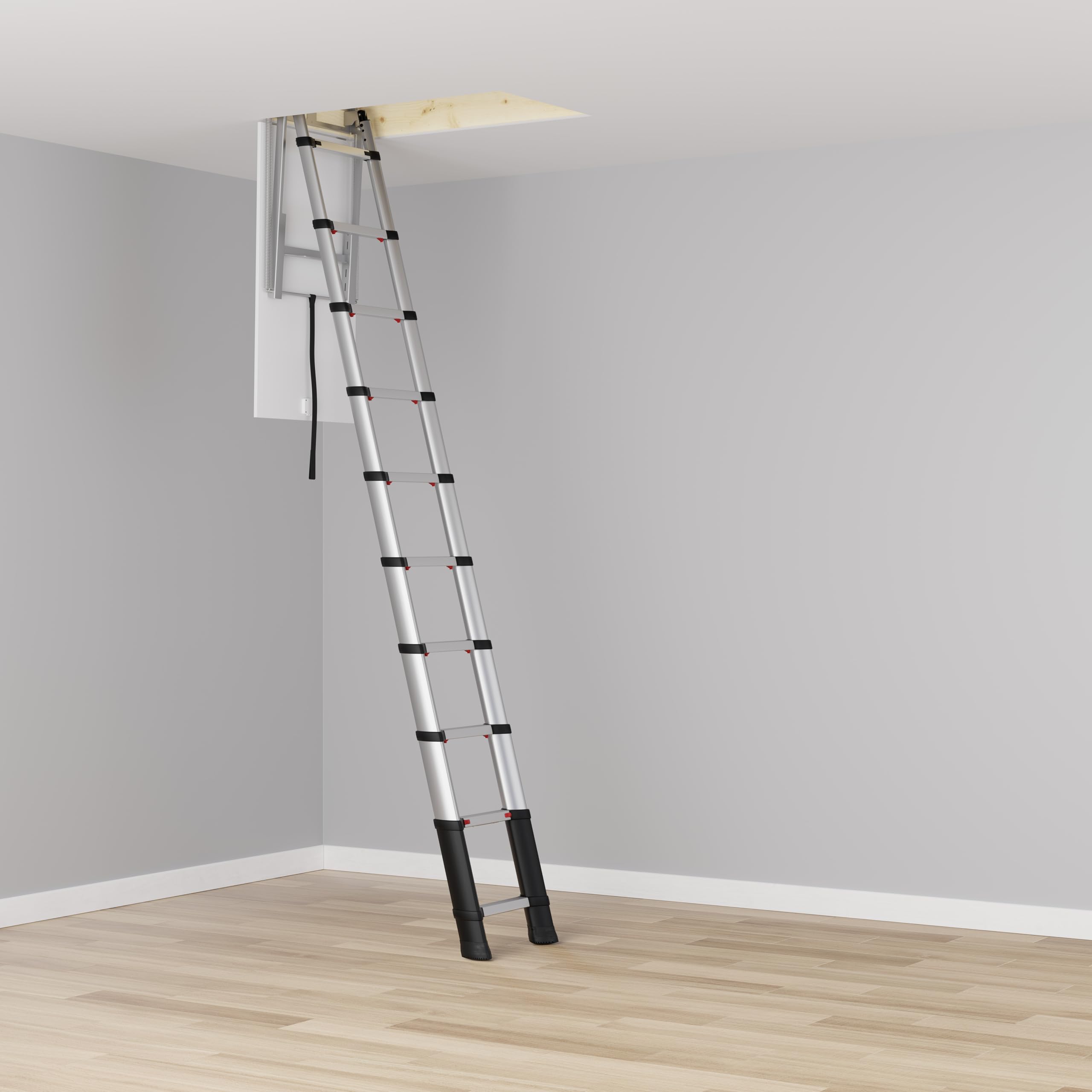 Escalera de ático 2,95 m de TELESTEPS I Made in Sweden I Loft Line I Escala de Calidad compacta con diseño Premium Patentado I Perfilado Antideslizante I en 14975 I 72527-541