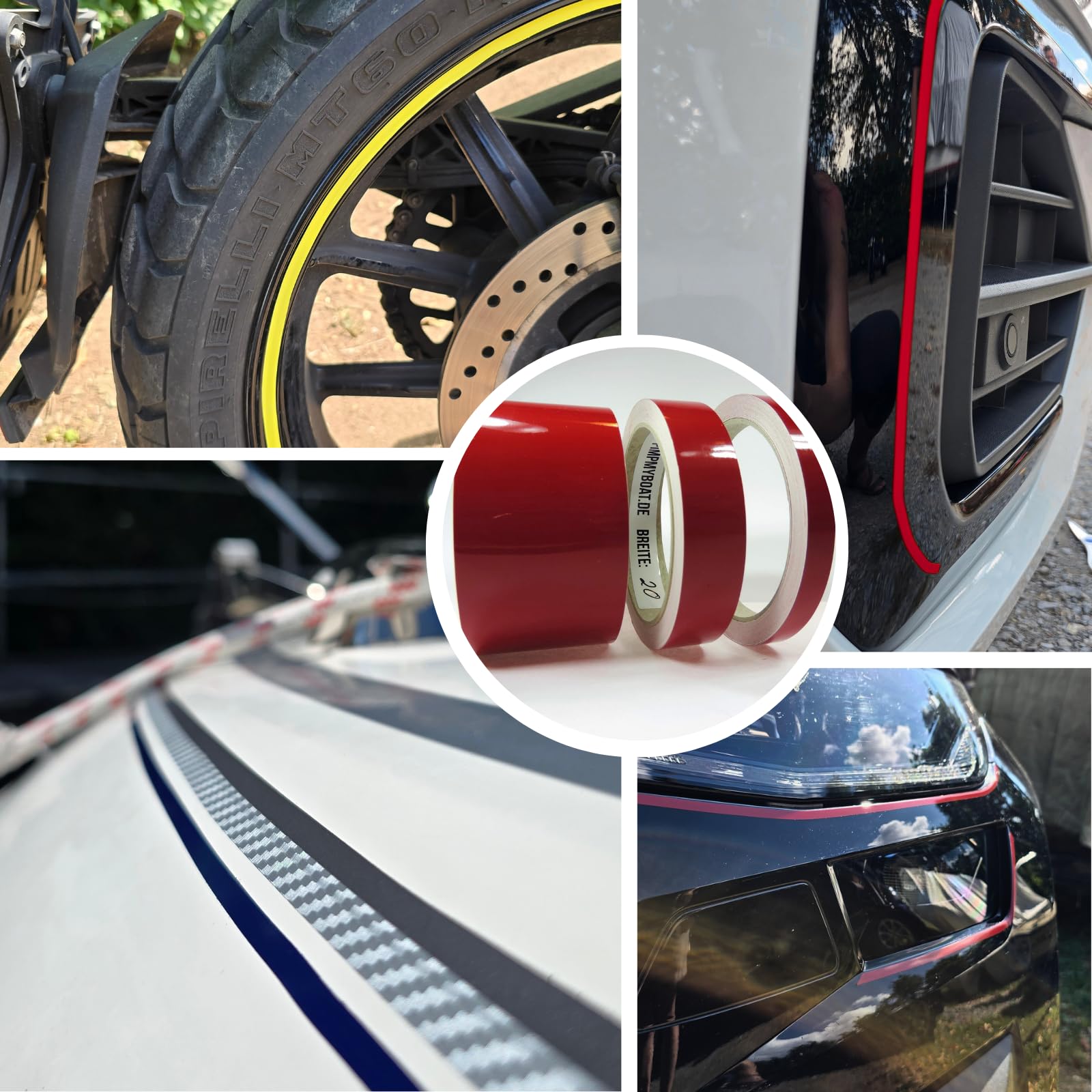 Premium Zelfklevende Sierstrip – 10 M, 9 Mm Rood, Universeel Voor Auto, Motor, Boot, Fiets, Modelbouw, Weerbestendig & Afneembaar