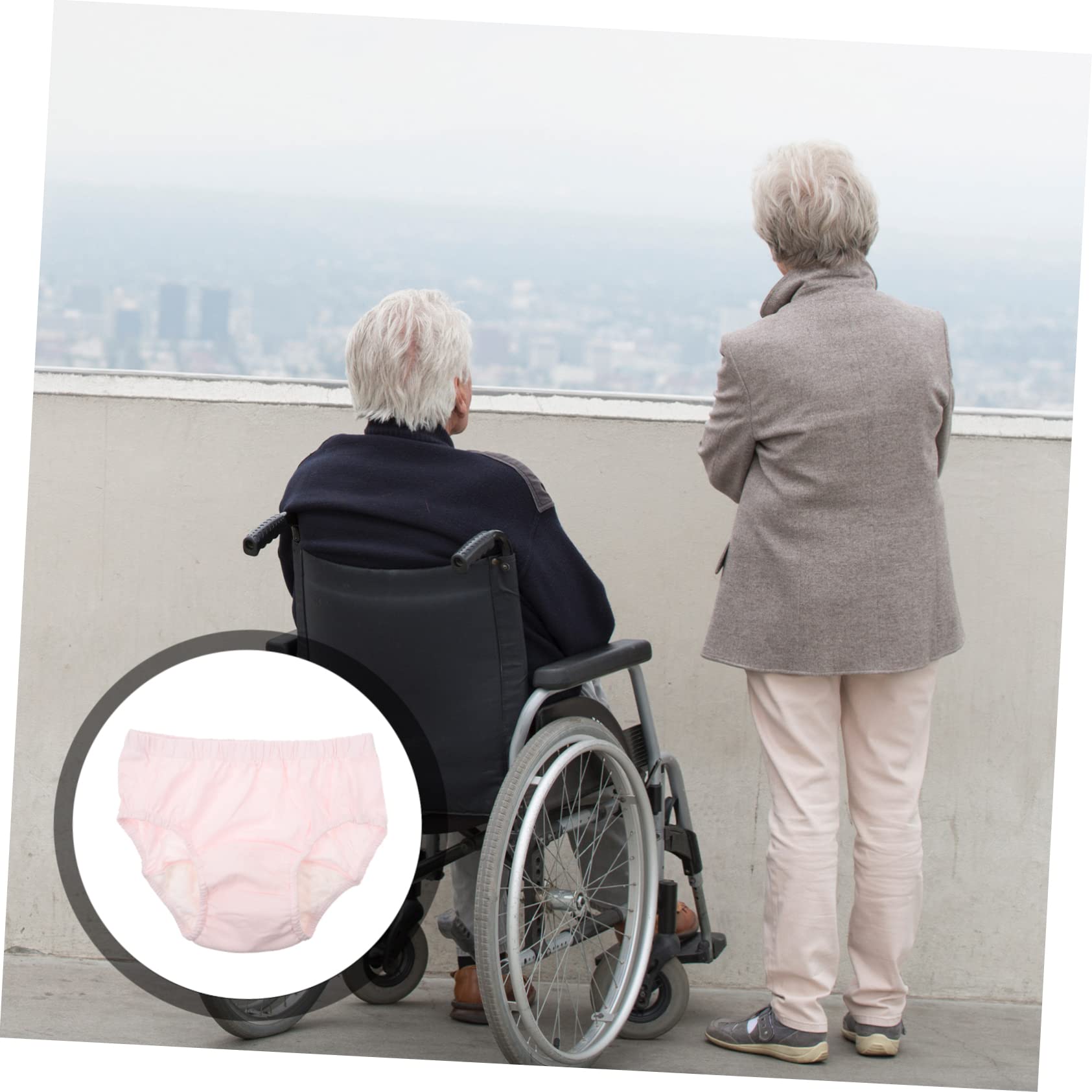 minkissy Bragas Para Ancianos 2 Piezas Ancianos Anti-enfermería Hombre Reutilizable Incontinencia Calzoncillos Fugas Cuidado De La Incontinencia Mujeres Pantalones Trest Hombre Algodón Rosa