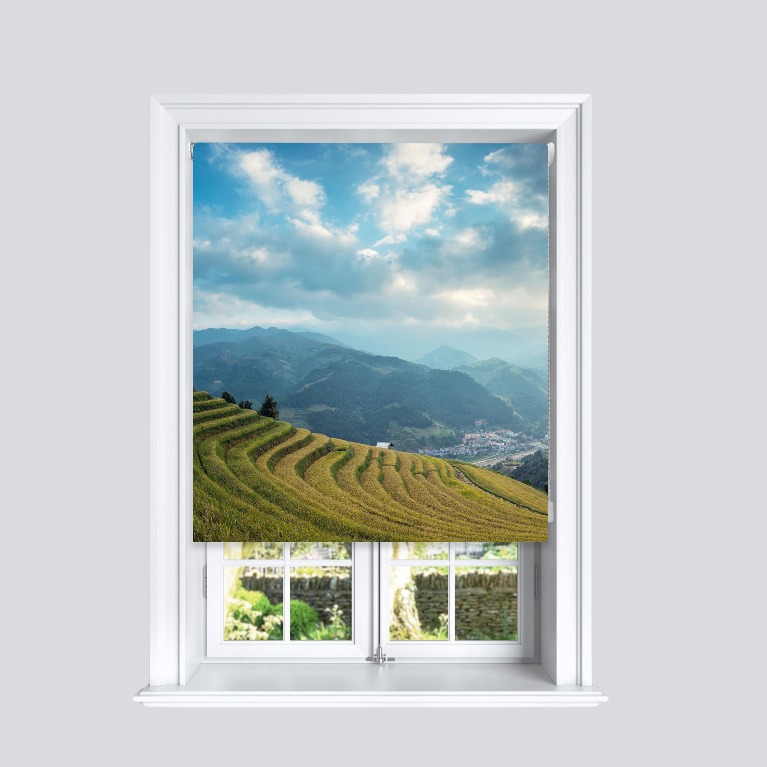 B&Q -  Photographic Blackout Roller Blinds For Bedroom Windows(120 X 140 Cm)Agriculture
