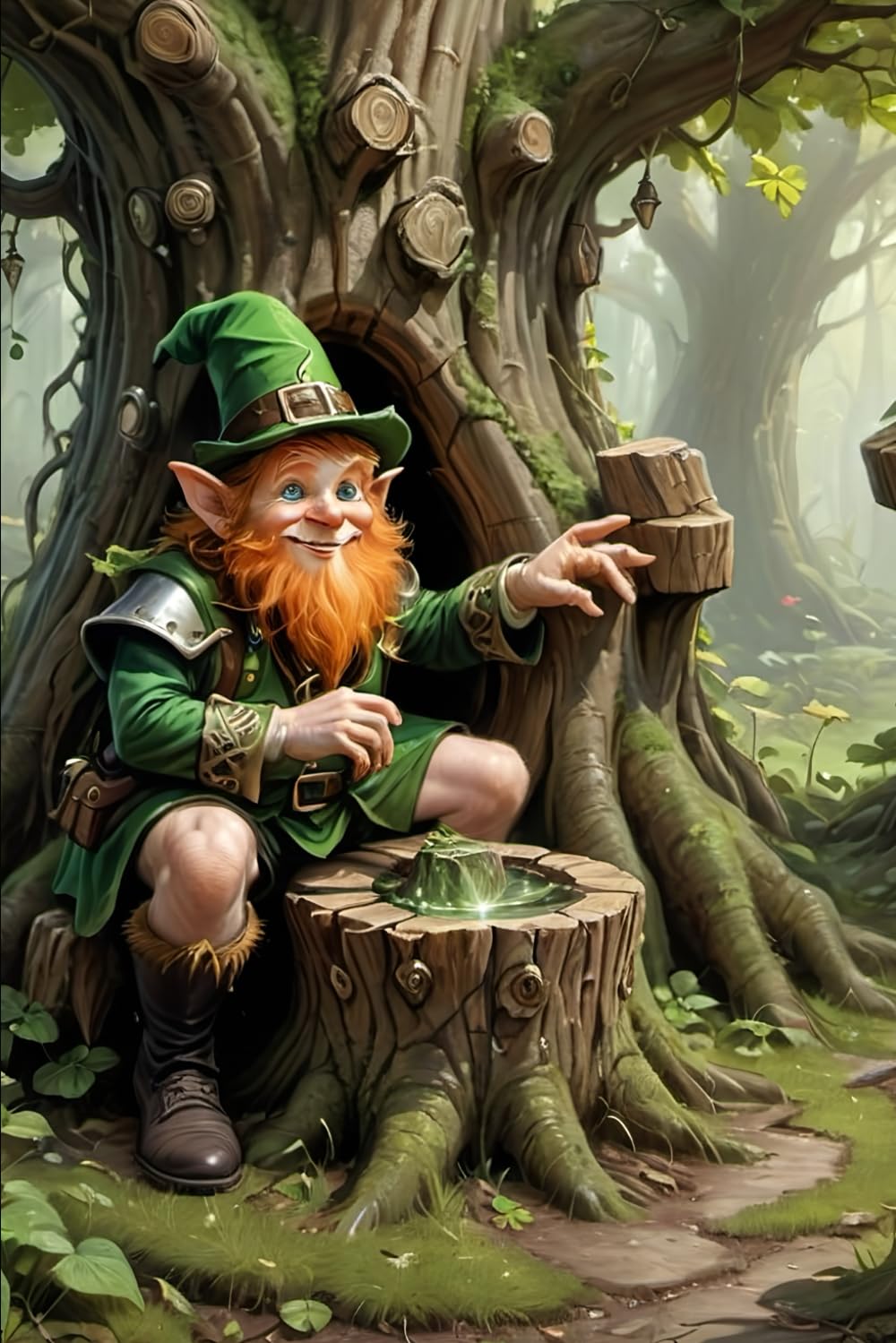 The leprechaun and the enchanted tree stump