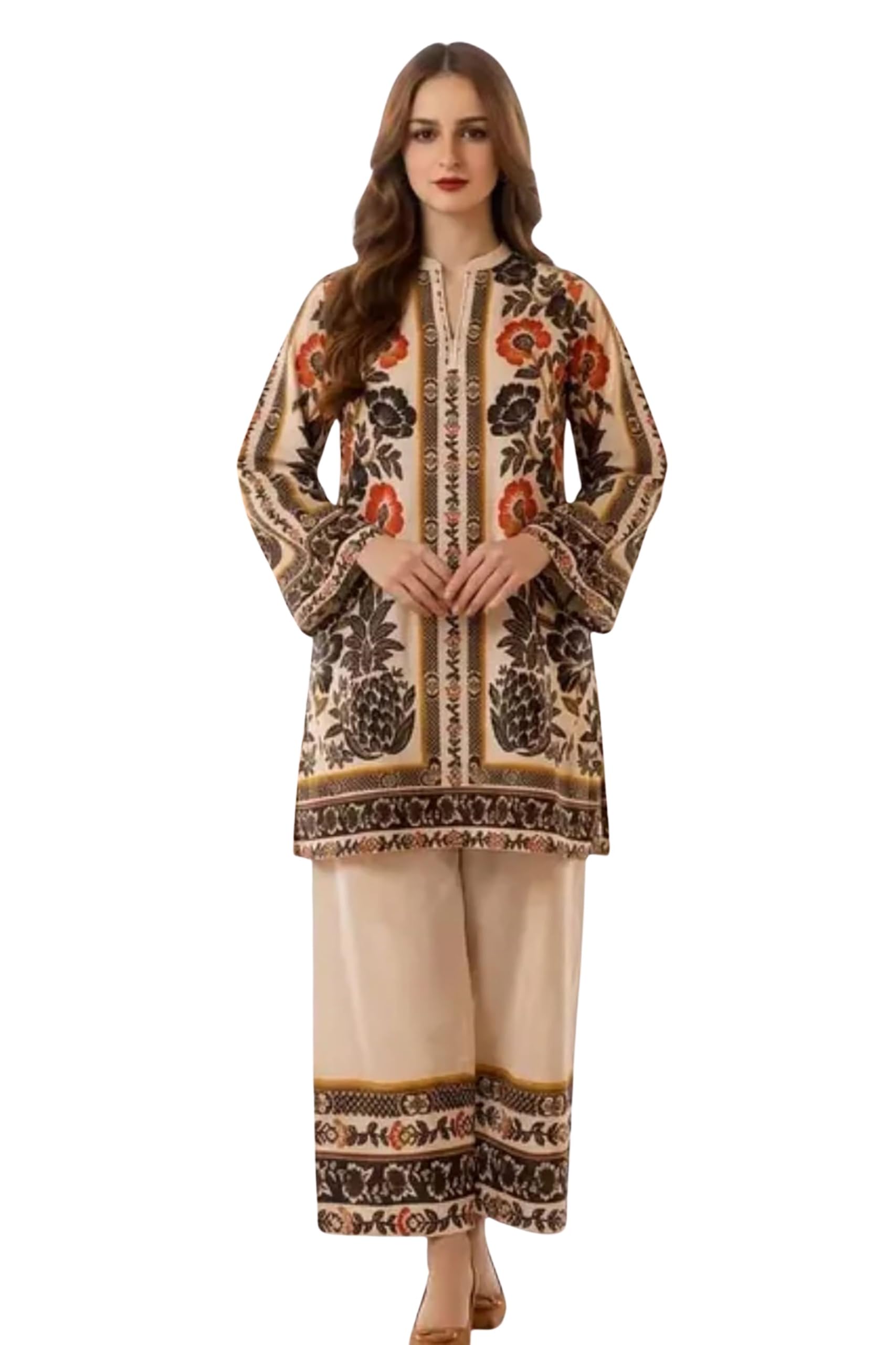 Women's Floral Design Digital Print Rayon Co-Ord Set | Casual Printed Top & Pant Set | Top Length 27 Inches | For Women-picture-33