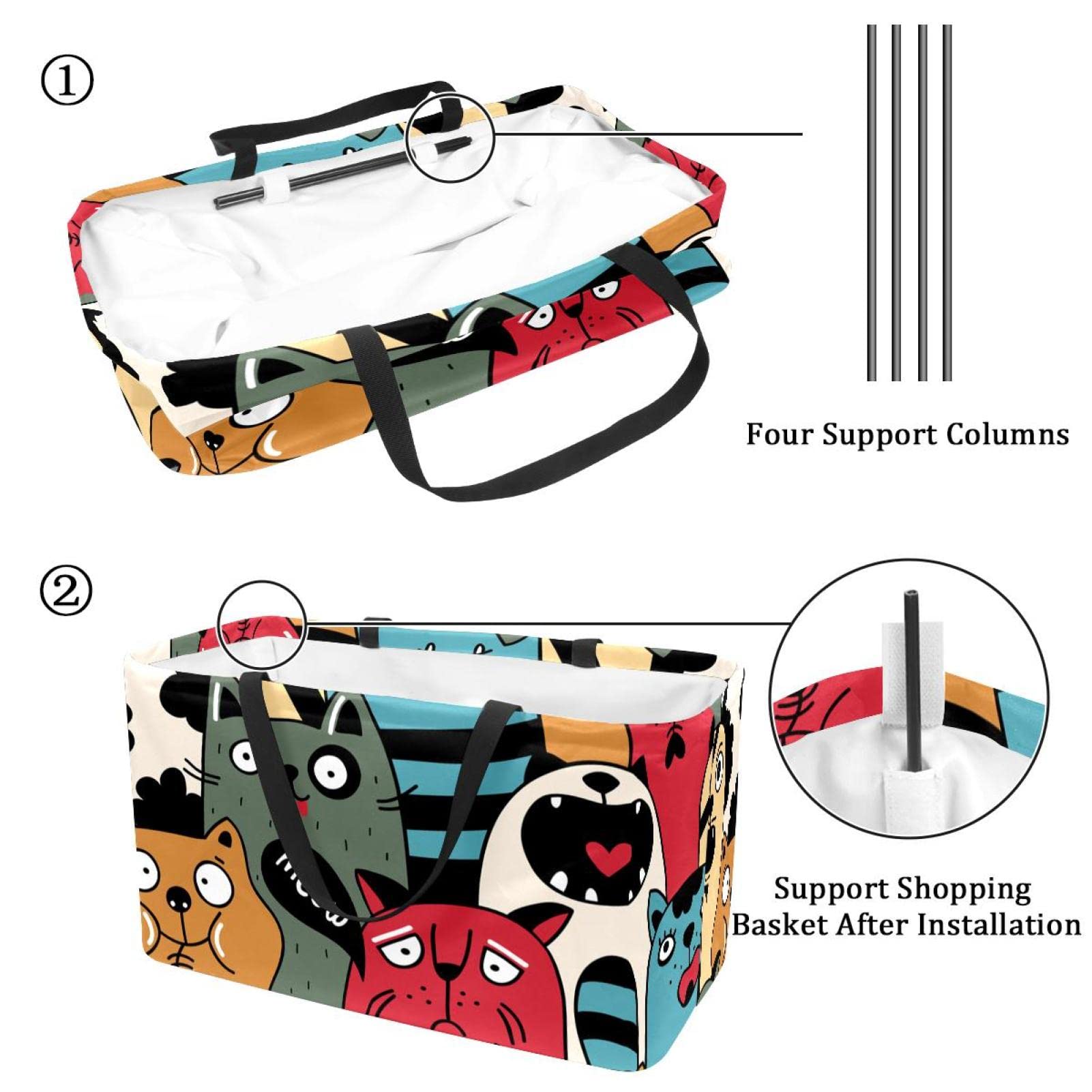 Cabas Réutilisable Léger Sac De Courses Pliable Réutilisable - Grand Cabas écologique Pour Shopping Et Voyage Cabas Réutilisable écologique